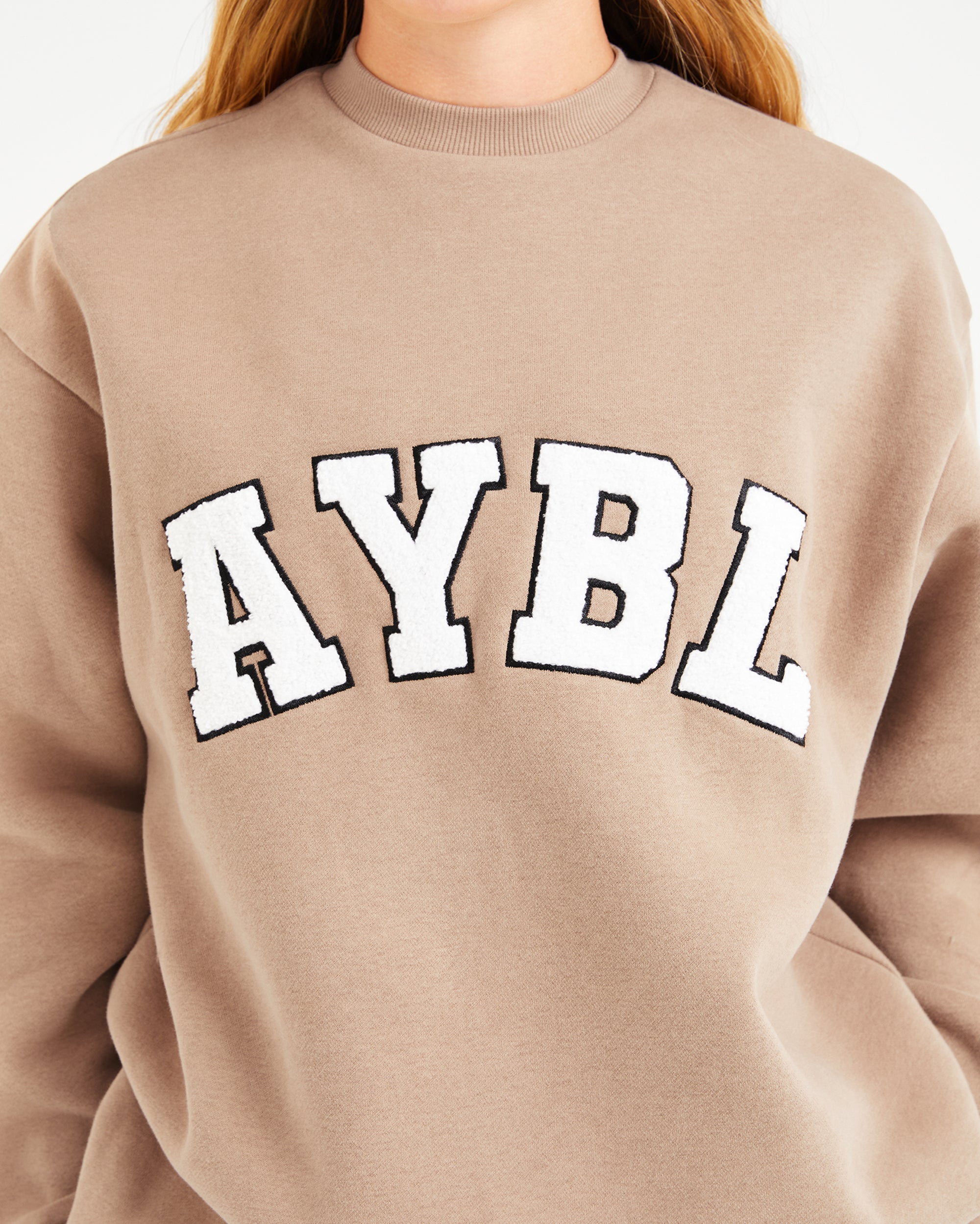 Varsity Oversized Sweatshirt - Latte Brun