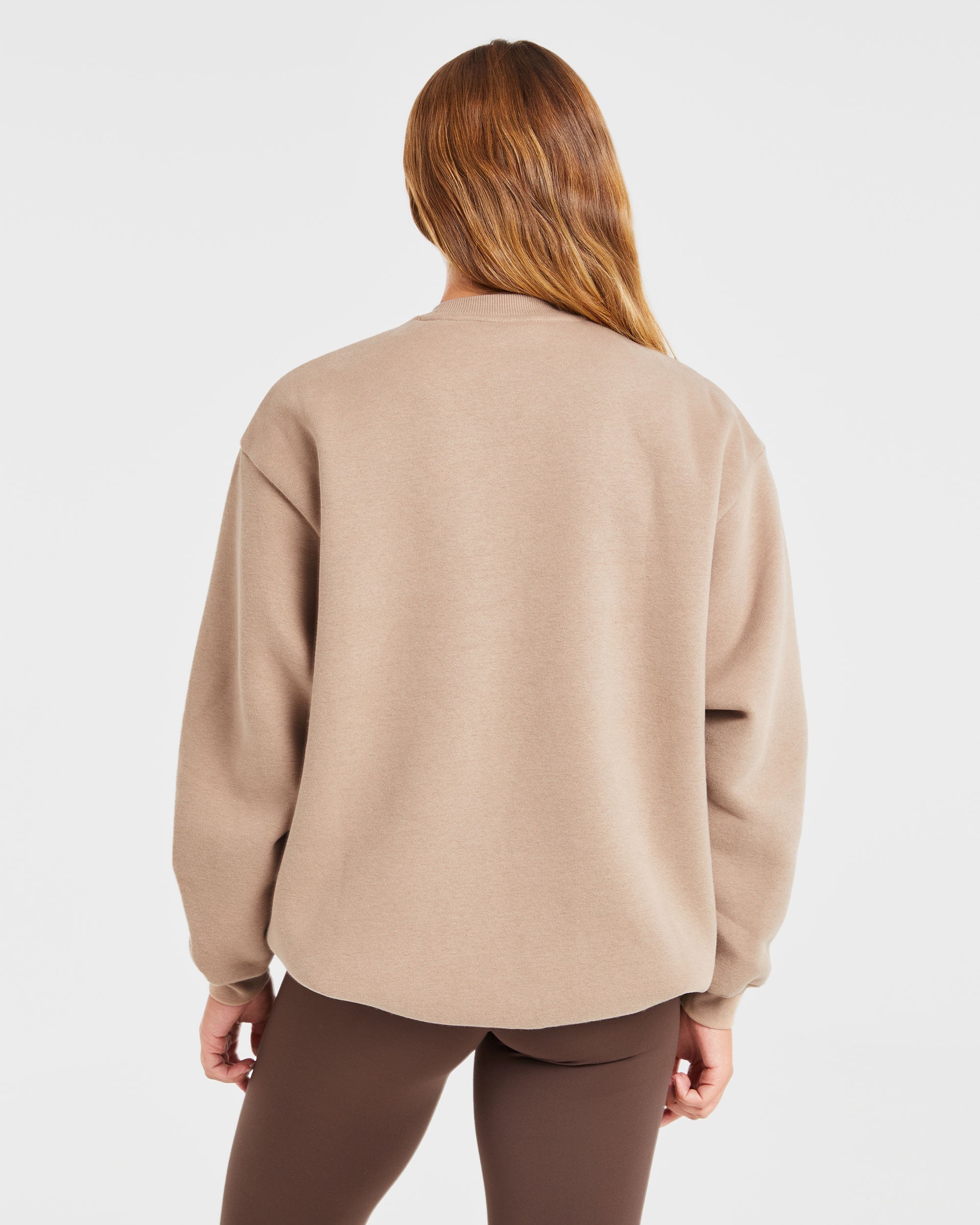 Varsity Oversized Sweatshirt - Latte Brun