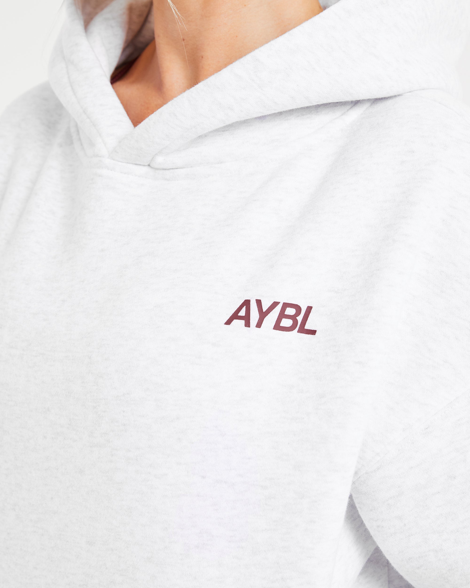 AYBL Sports Club Oversized Hoodie - Gris Marl/Burgundy