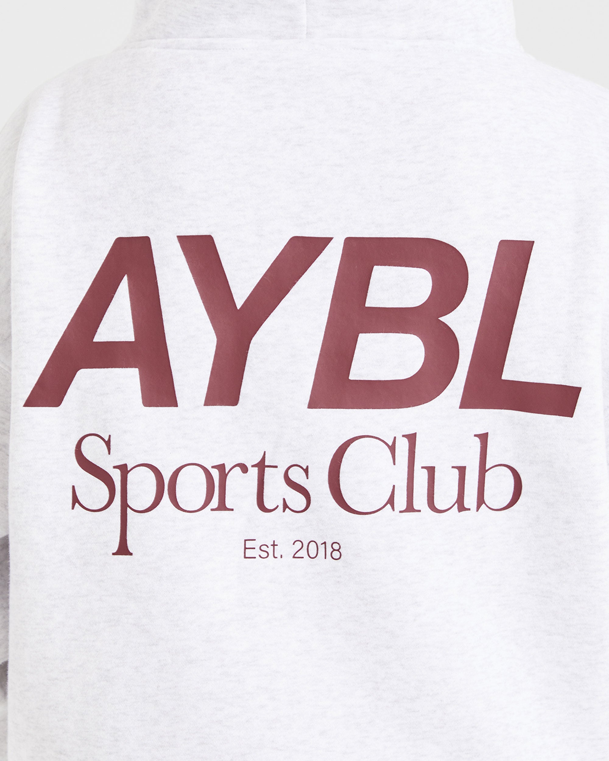 AYBL Sports Club Oversized Hoodie - Gris Marl/Burgundy