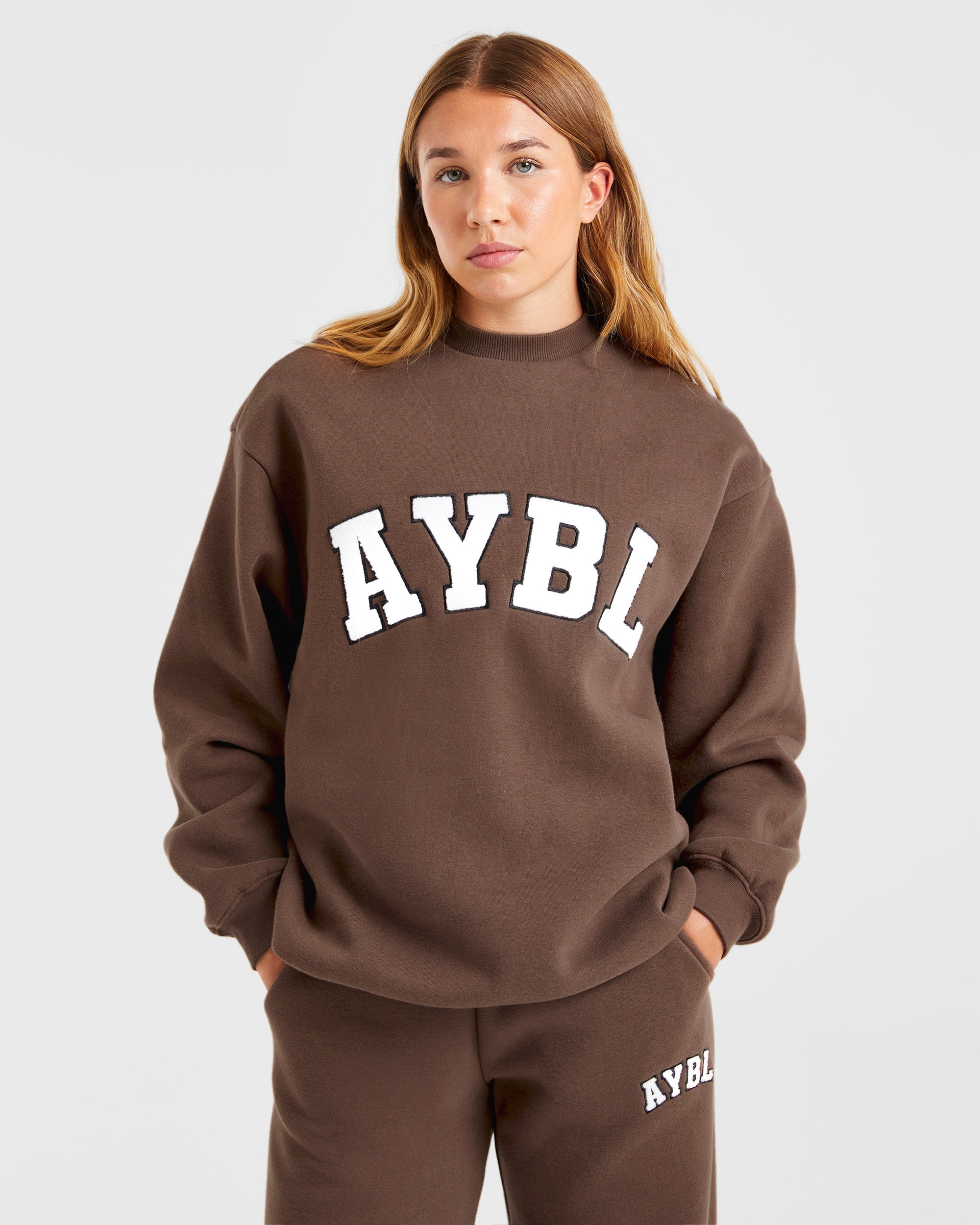 Varsity Oversized Sweatshirt - Brun