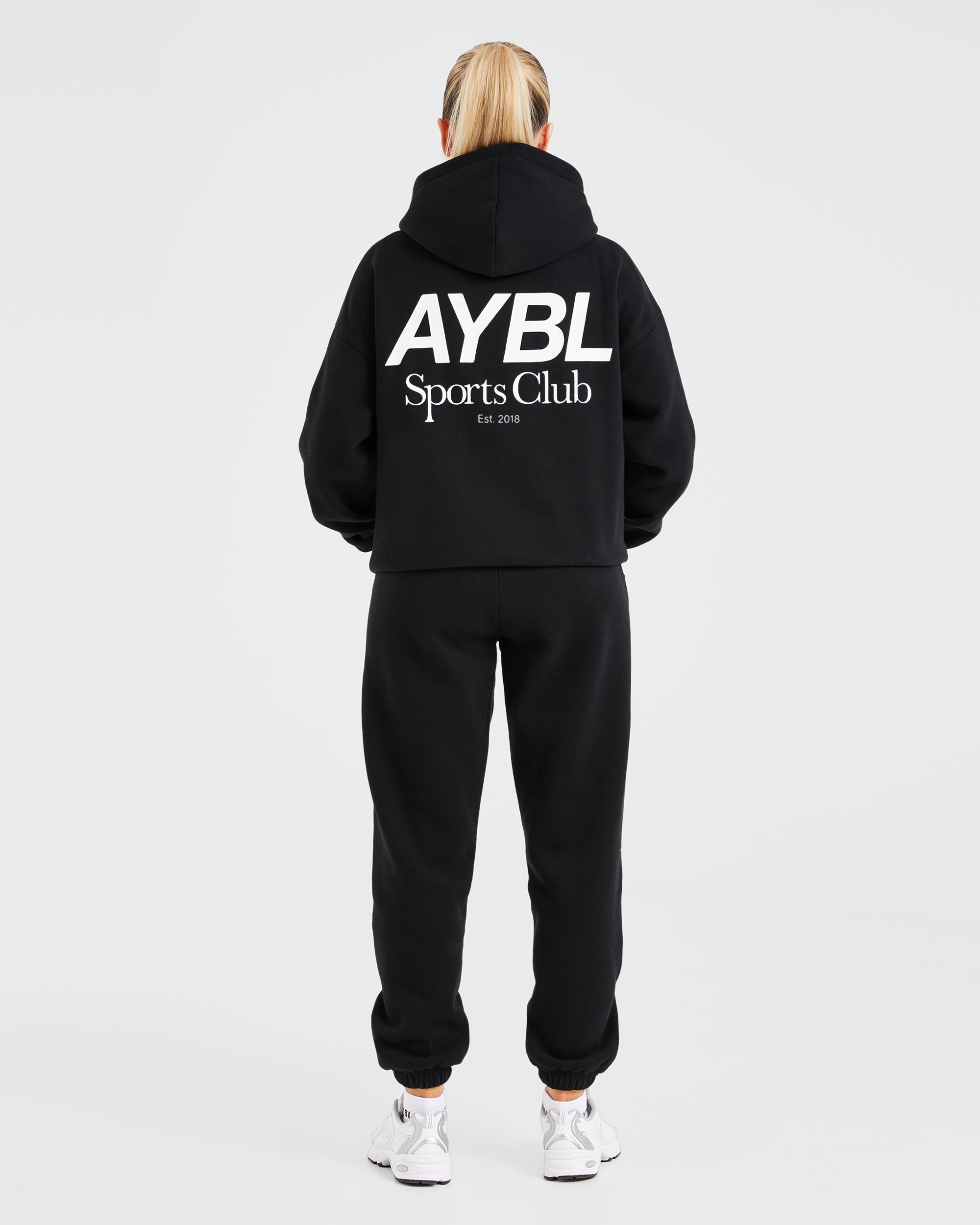 AYBL Sports Club Oversized Hoodie - Noir/Blanc