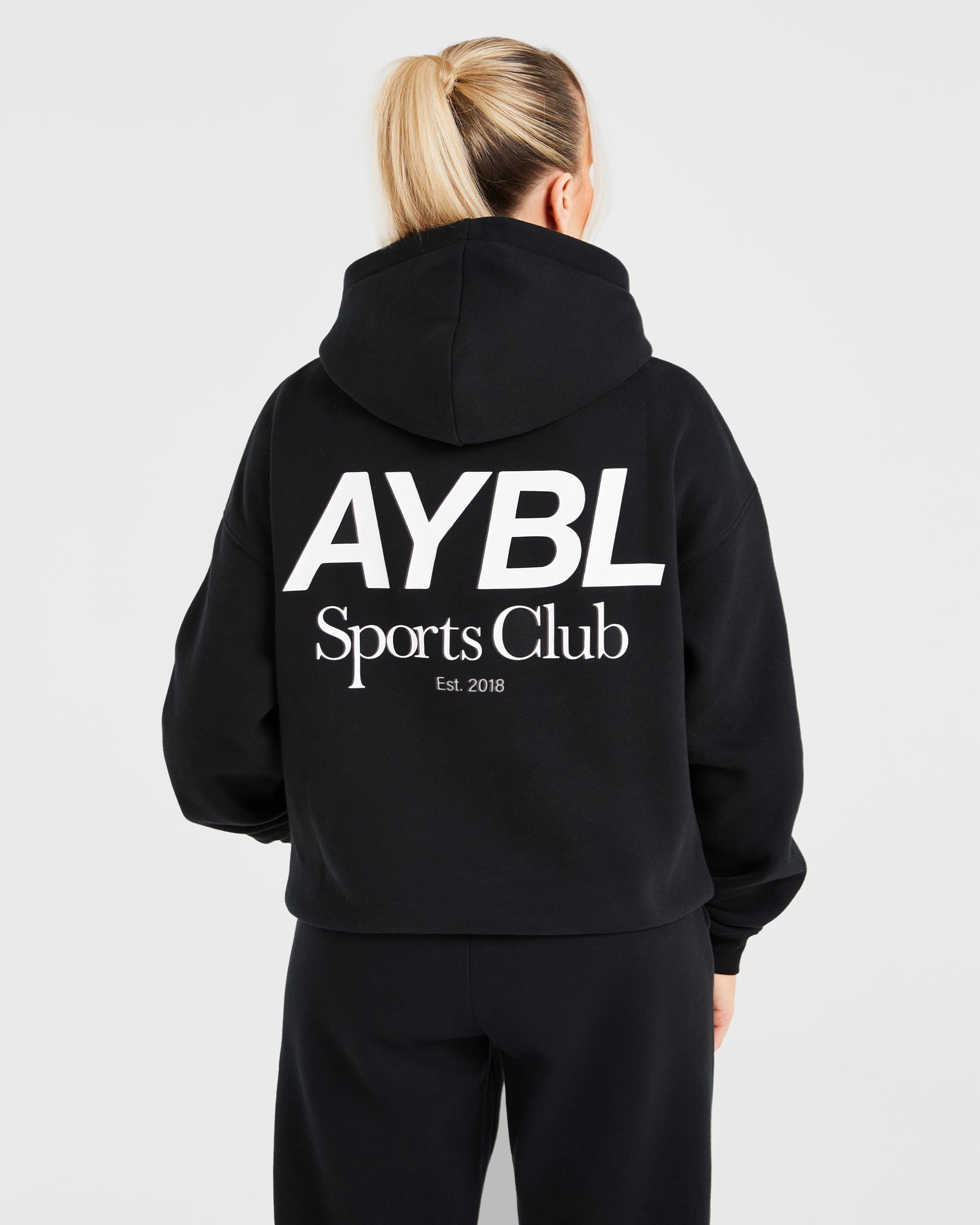 AYBL Sports Club Oversized Hoodie - Noir/Blanc