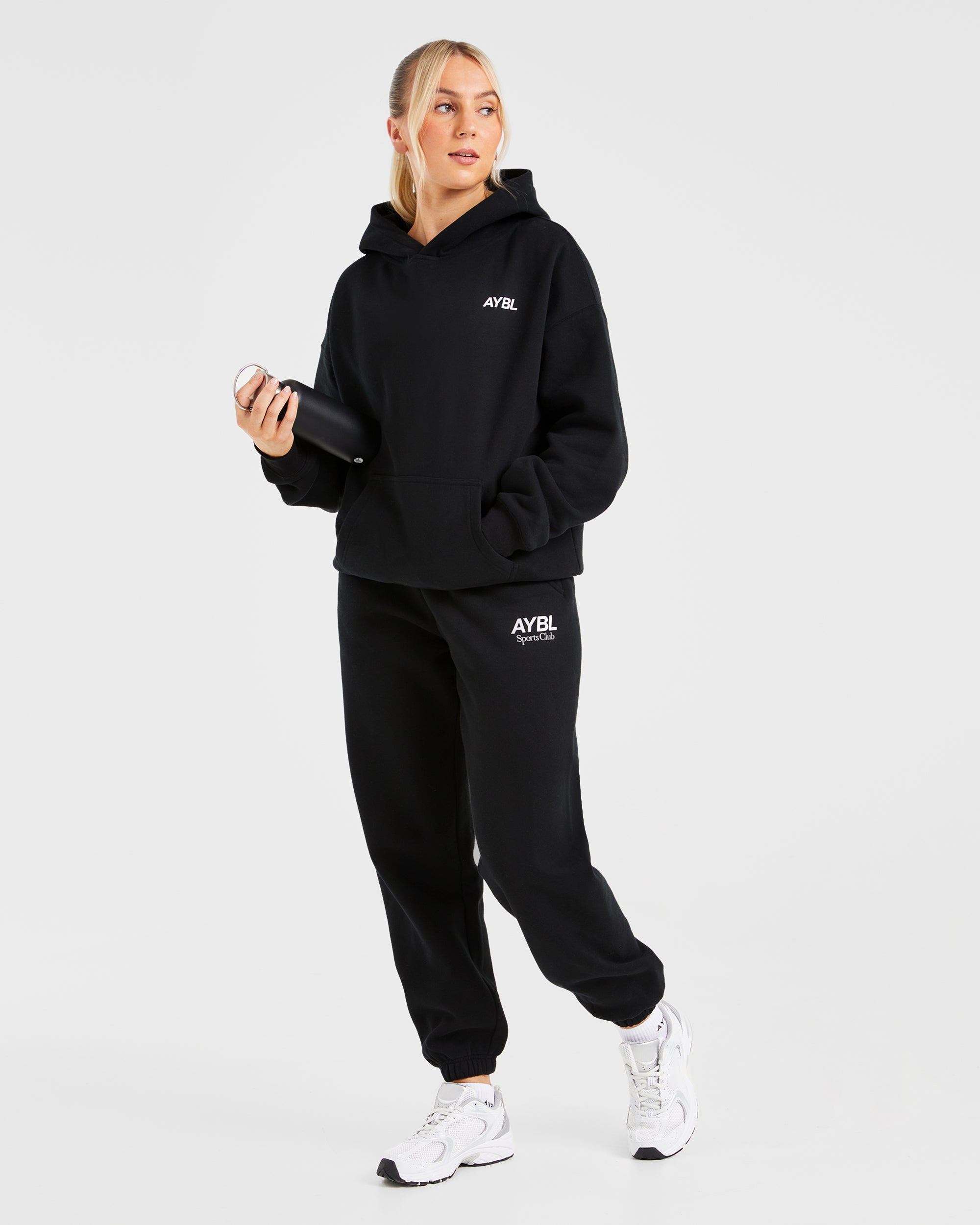 AYBL Sports Club Oversized Hoodie - Noir/Blanc