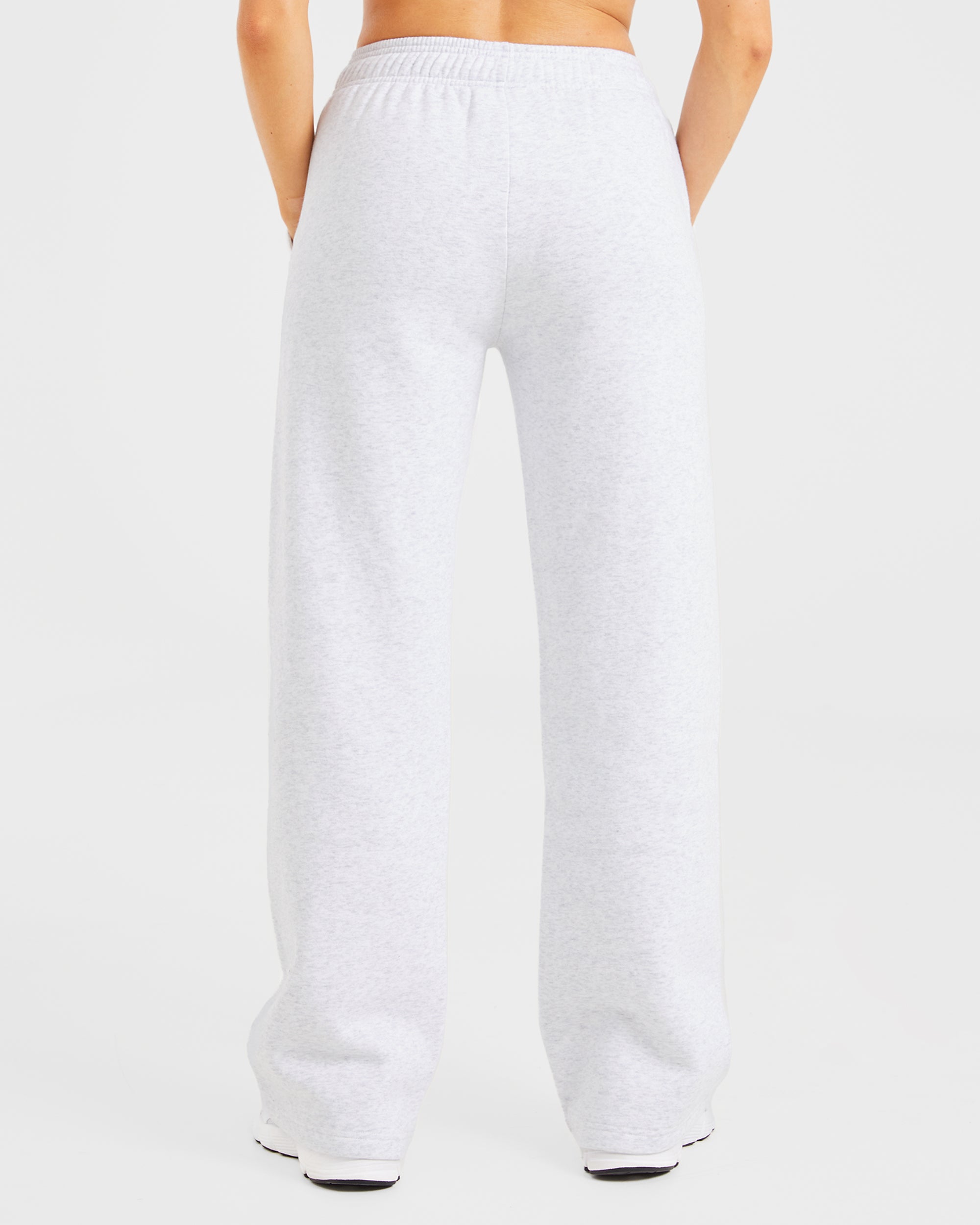 Varsity Oversized Straight Leg Joggers - Heather Gris