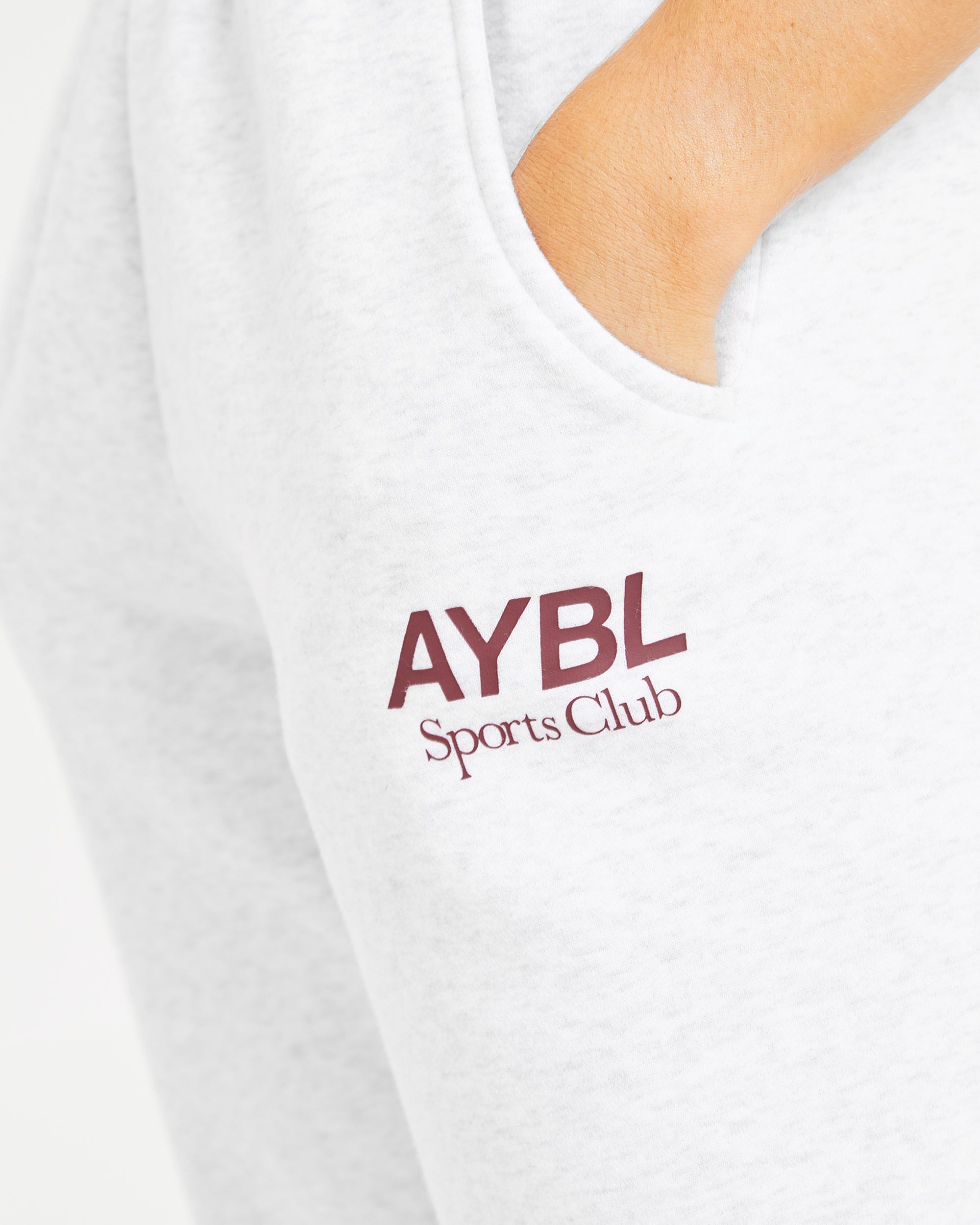 AYBL Sports Club Oversized Joggers - Gris Marl/Burgundy