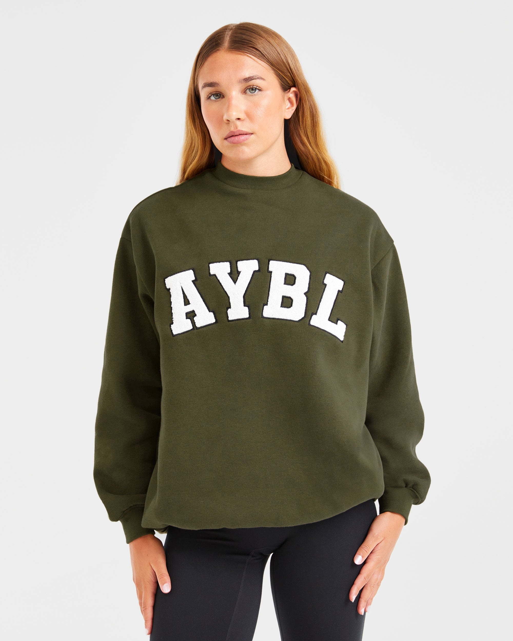 Varsity Oversized Sweatshirt - Khaki