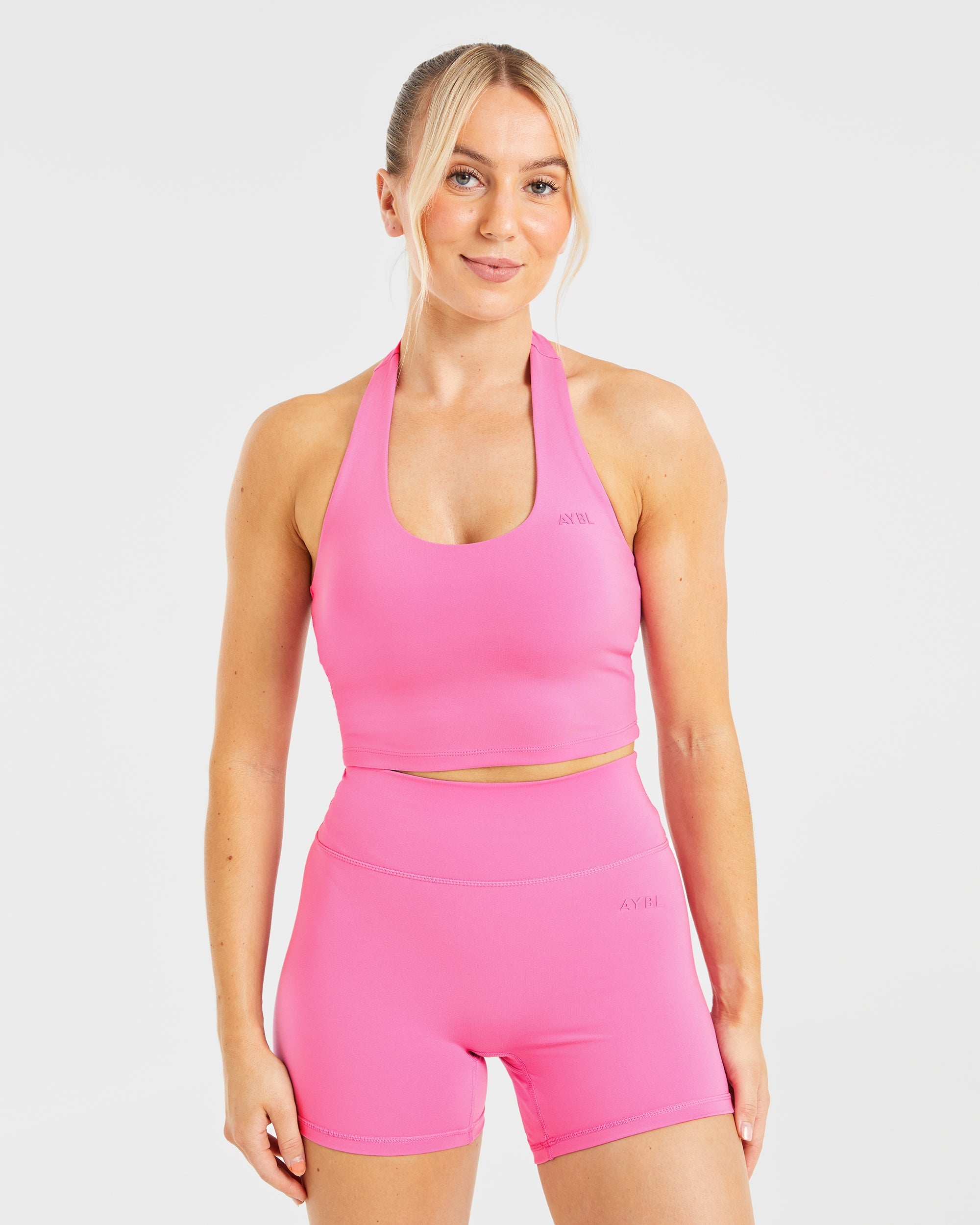 Staple Halterneck Crop Top - Summer Rose