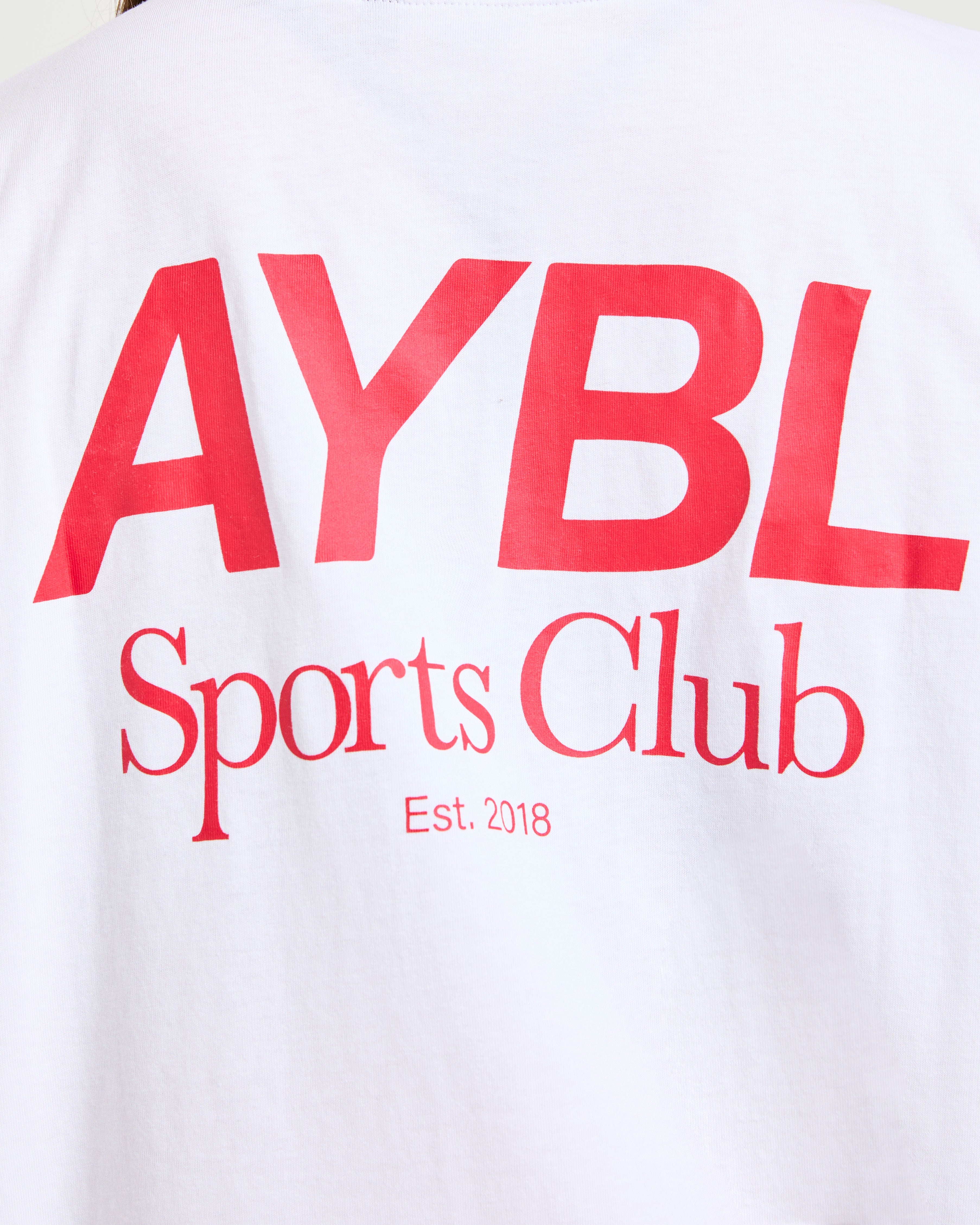 AYBL Sports Club Oversized T Shirt - Blanc/True Red