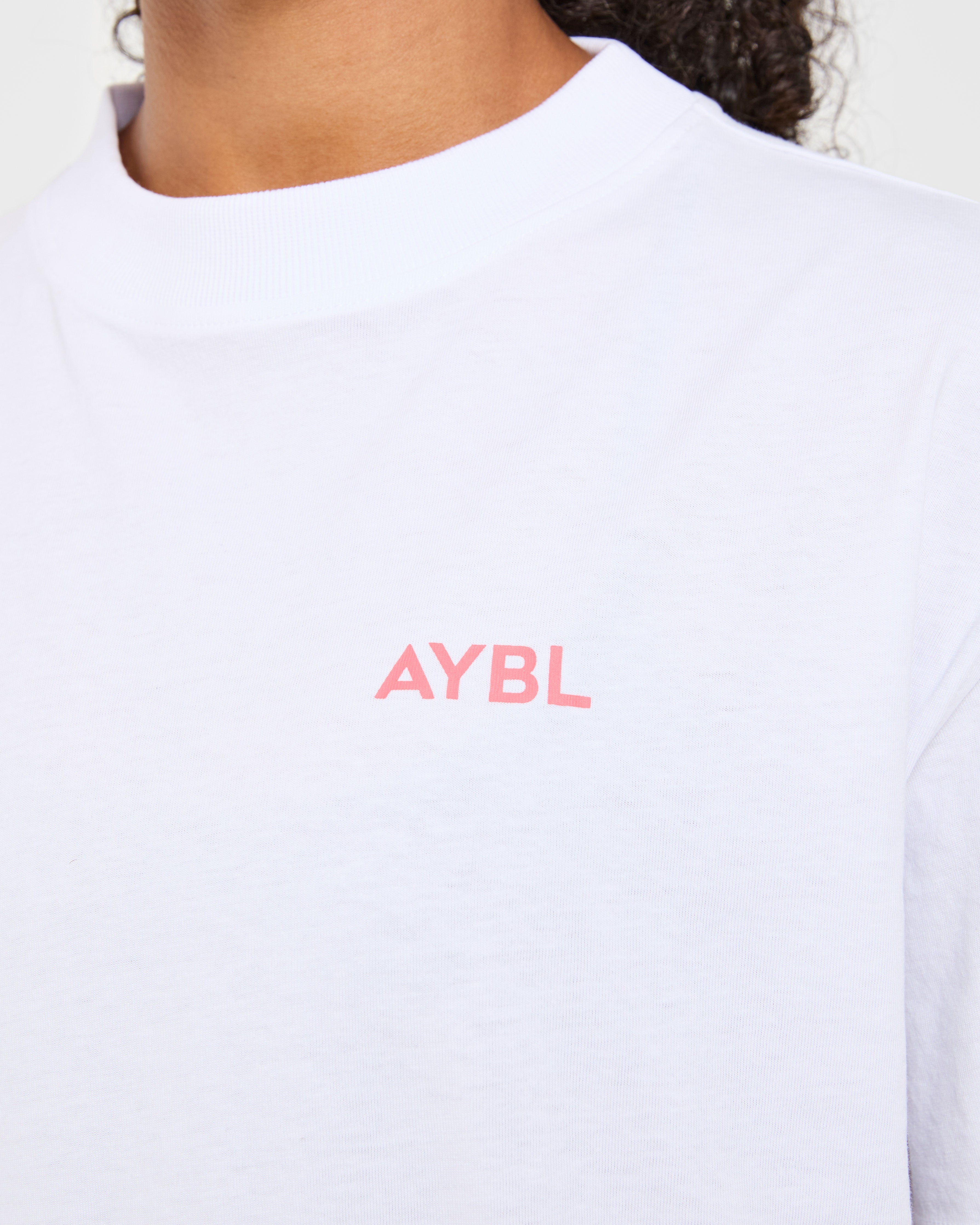 Lift Graphic Oversized T Shirt - Blanc/Coral Peach