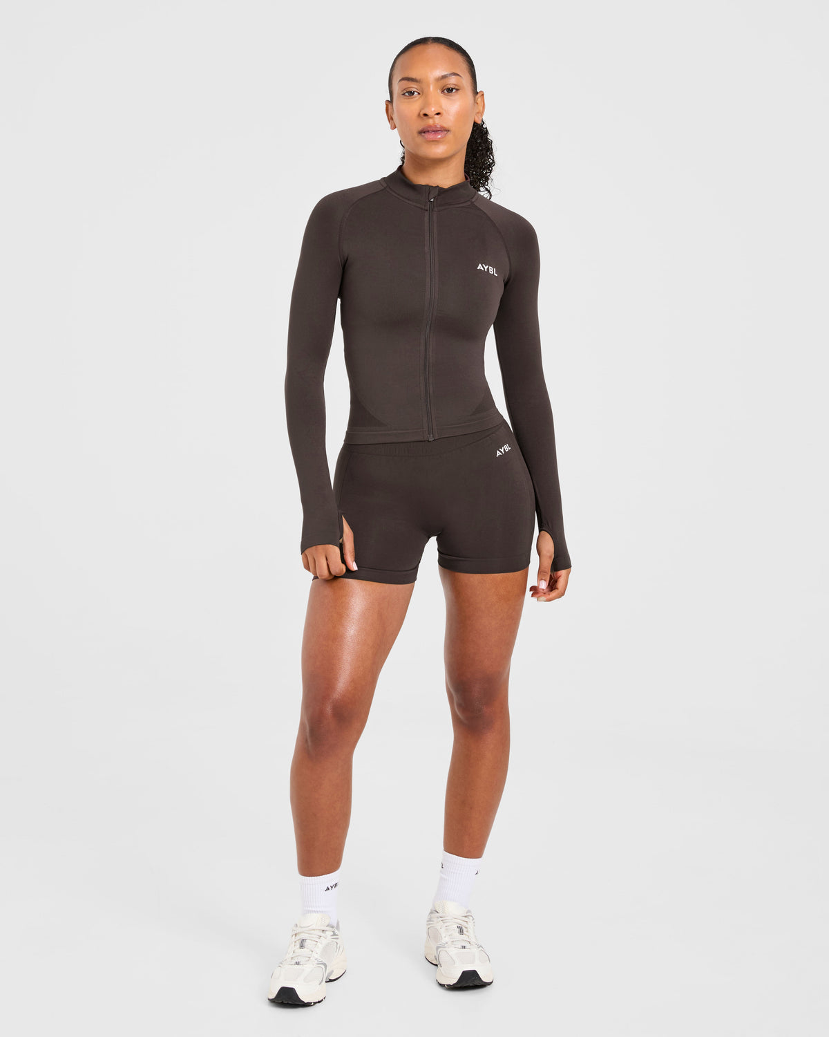 Empower Seamless Full Zip Jacket - Cocoa Brun