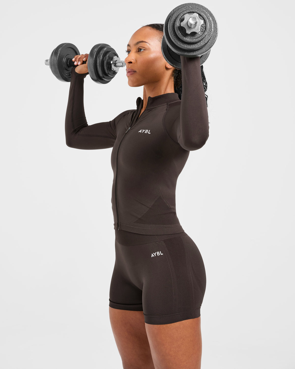 Empower Seamless Full Zip Jacket - Cocoa Brun