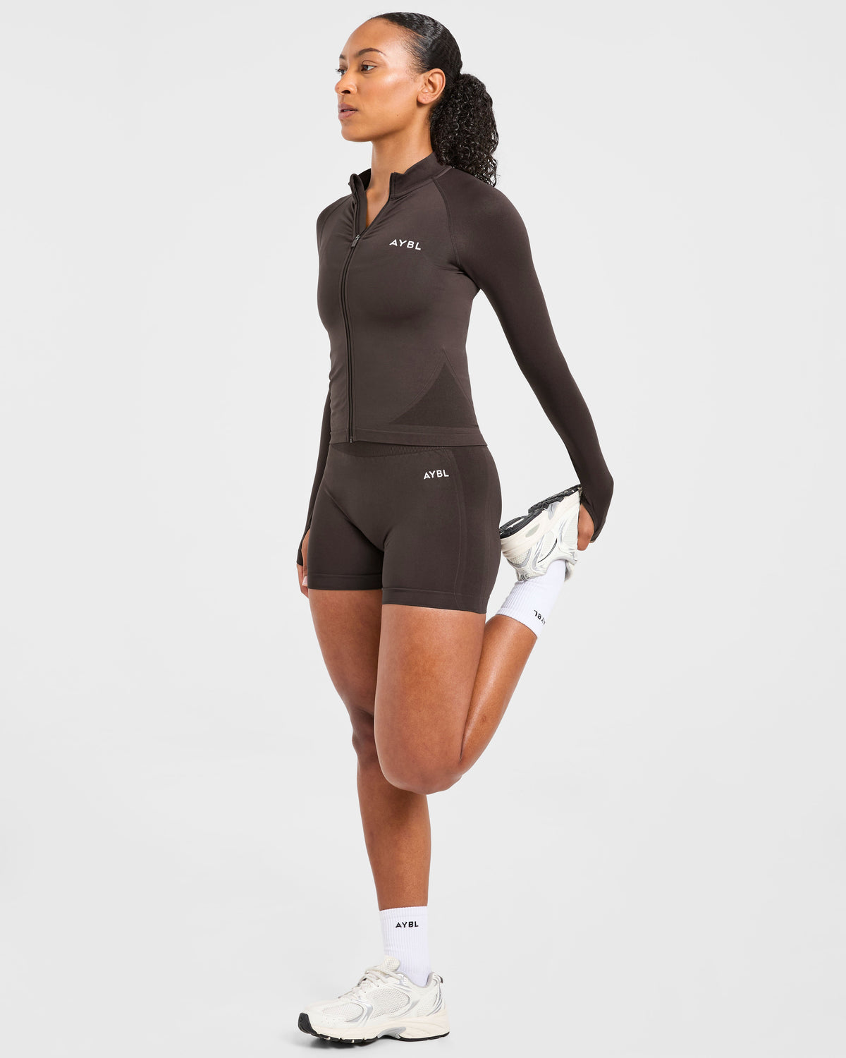 Empower Seamless Full Zip Jacket - Cocoa Brun