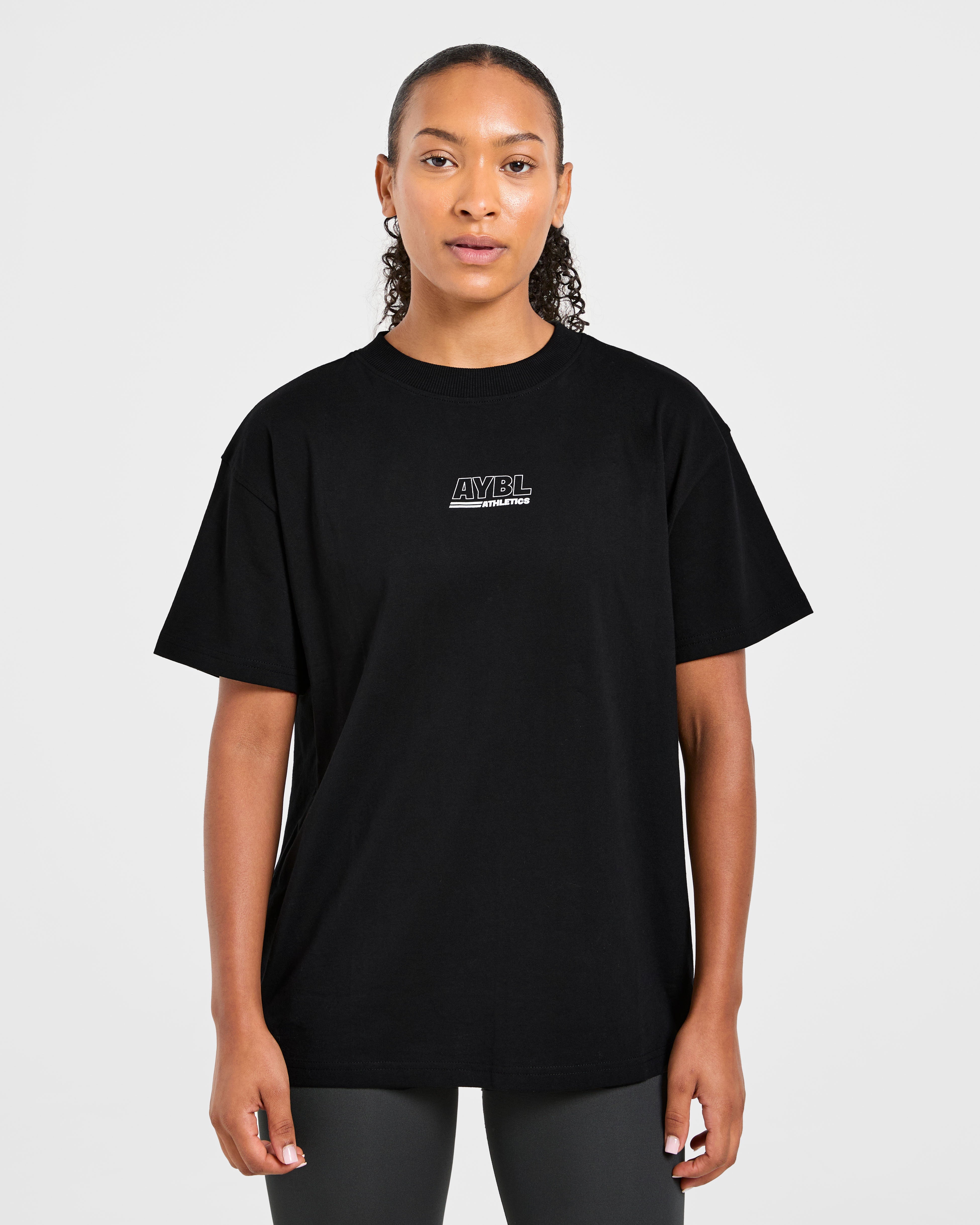 Athletics Track Oversized T Shirt - Noir/Blanc