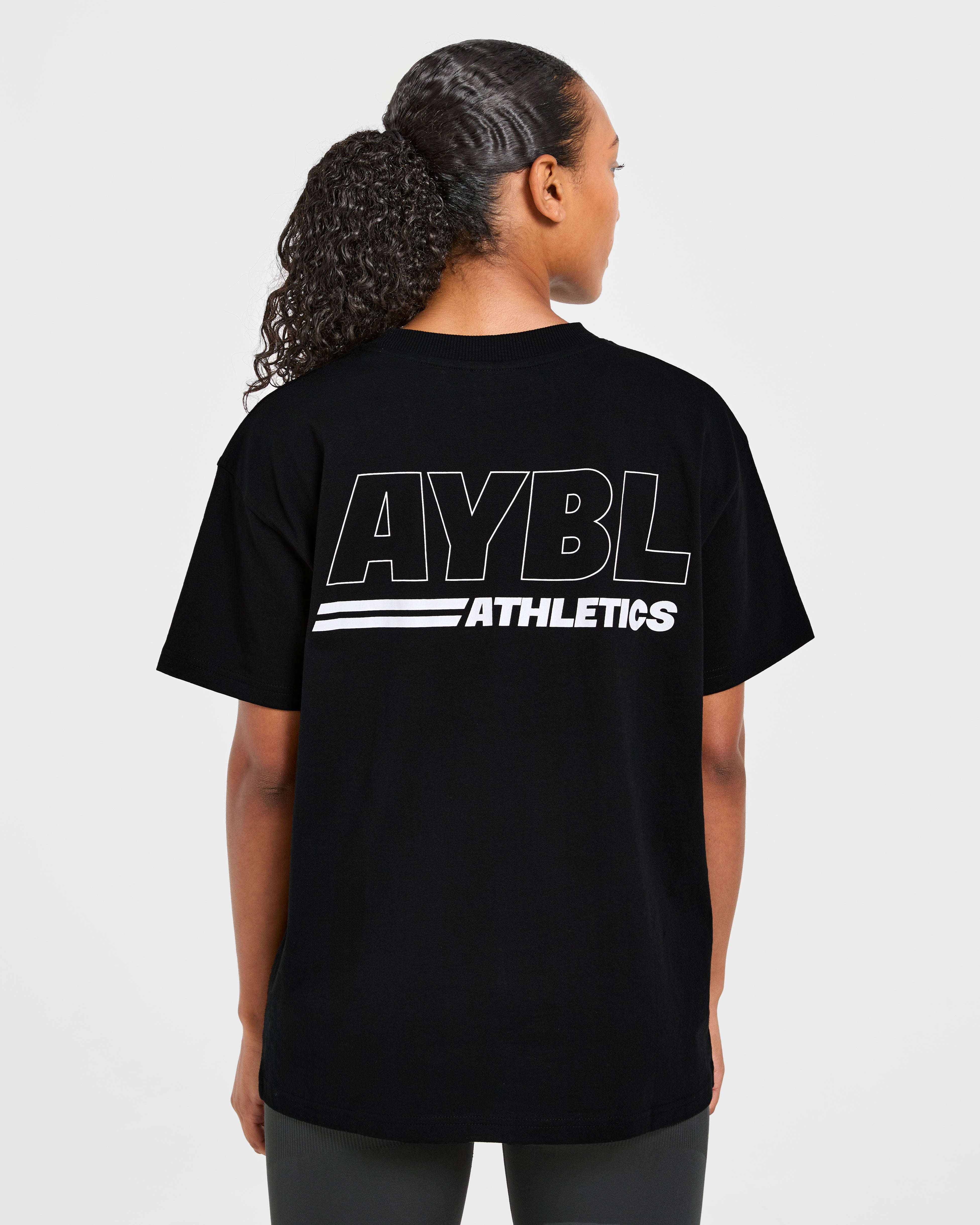 Athletics Track Oversized T Shirt - Noir/Blanc