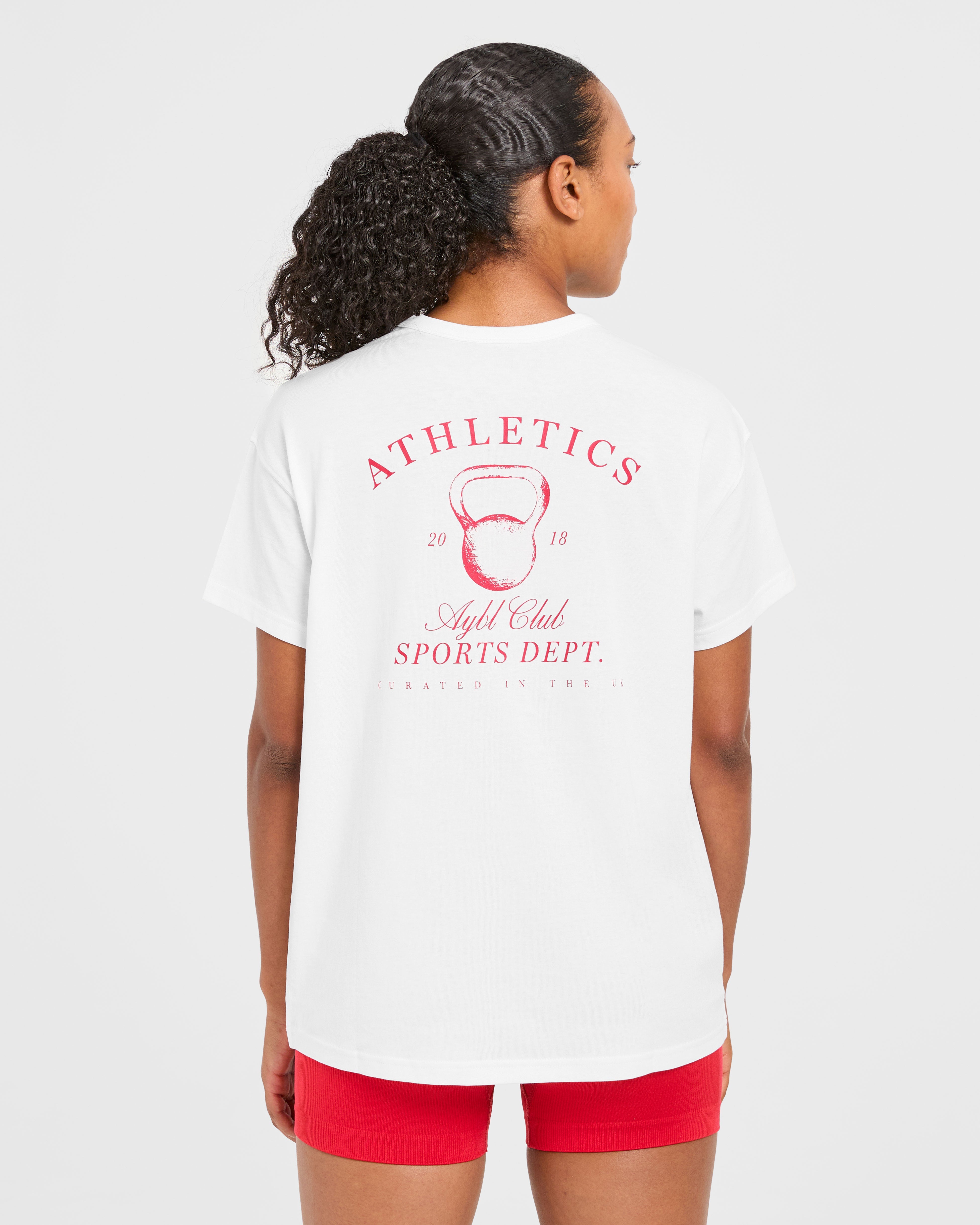 Athletics Sport Dept Oversized T Shirt - Blanc/Rouge