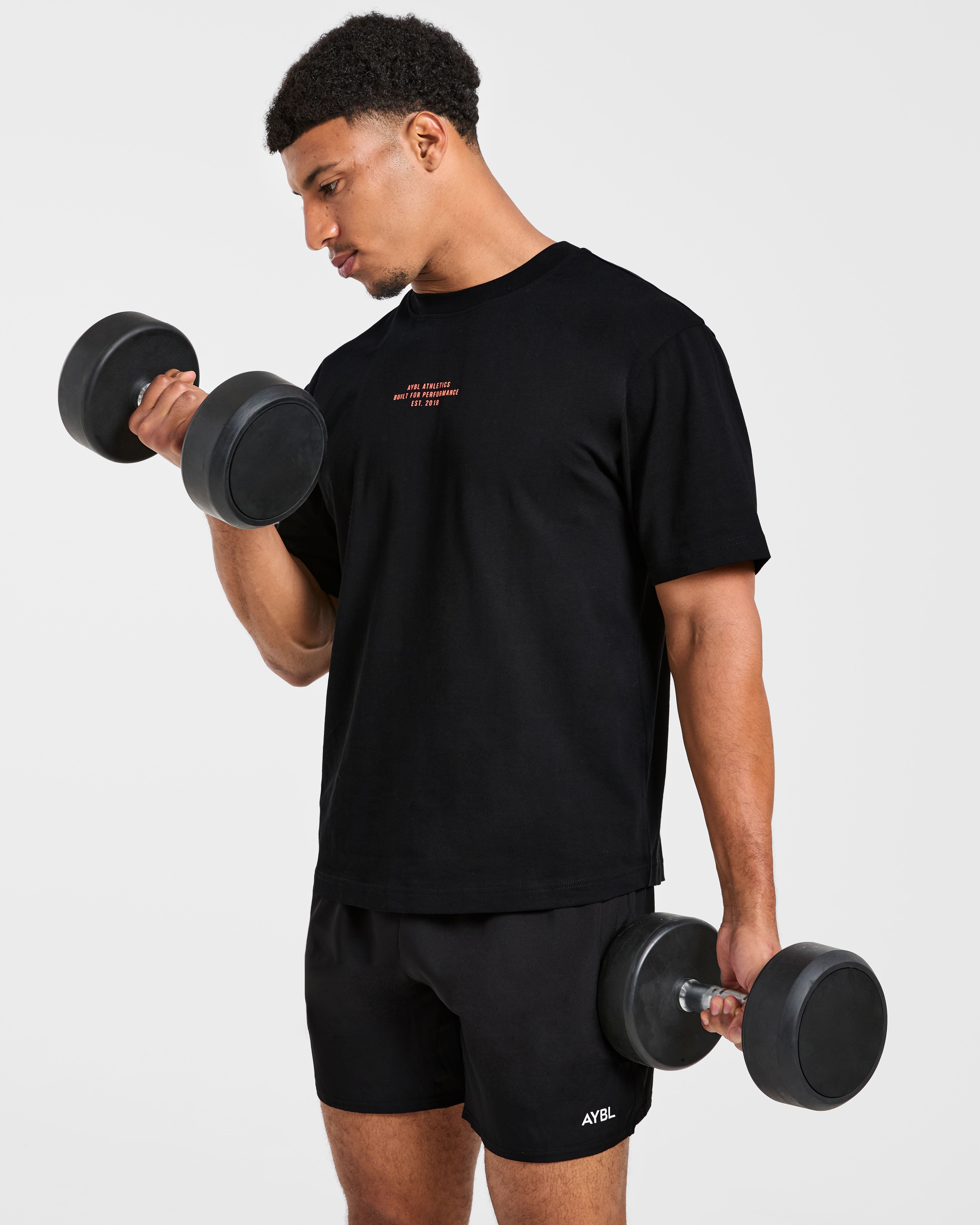 Athletics Performance T Shirt - Noir/Orange