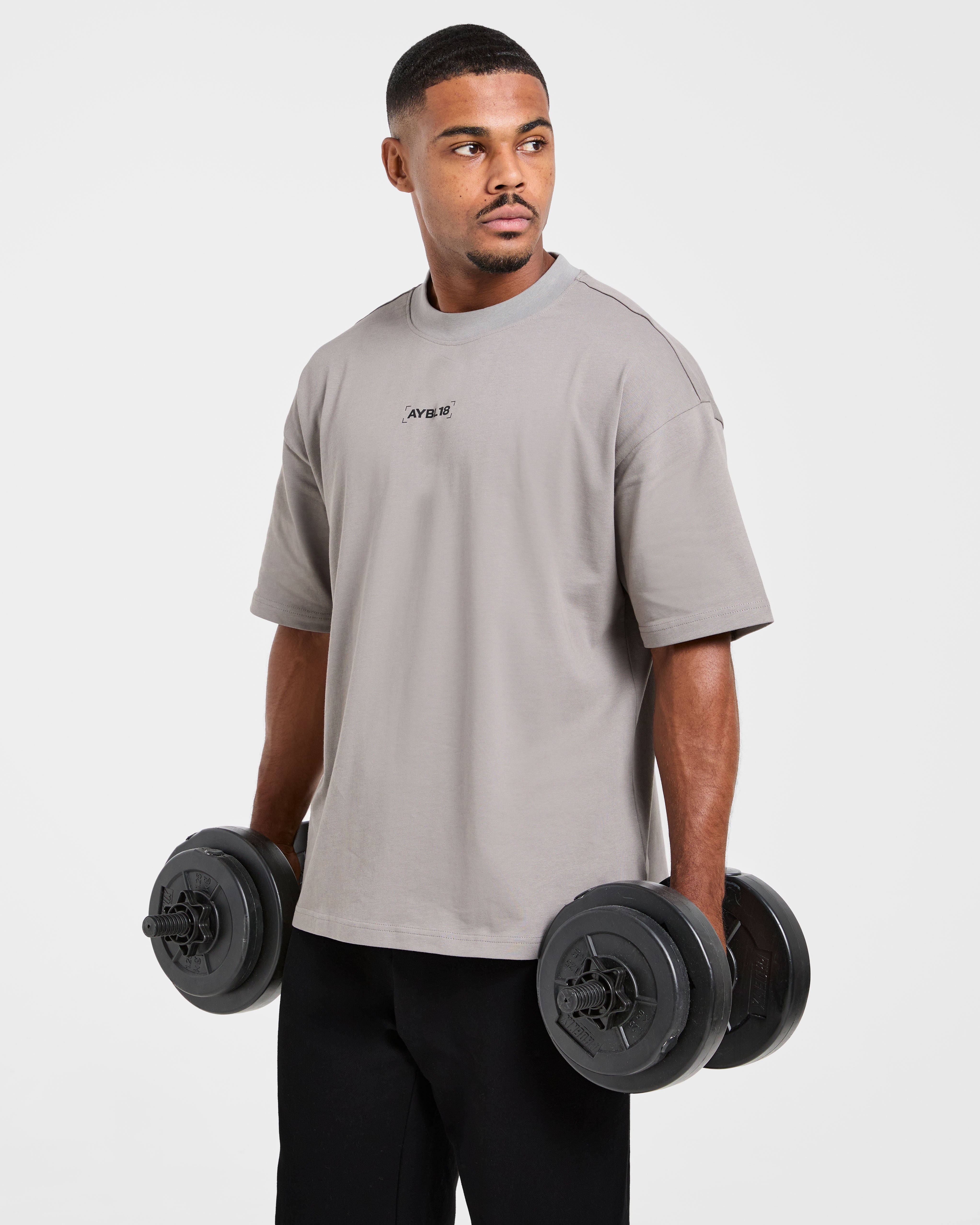 Power Club Oversized T Shirt - Gris