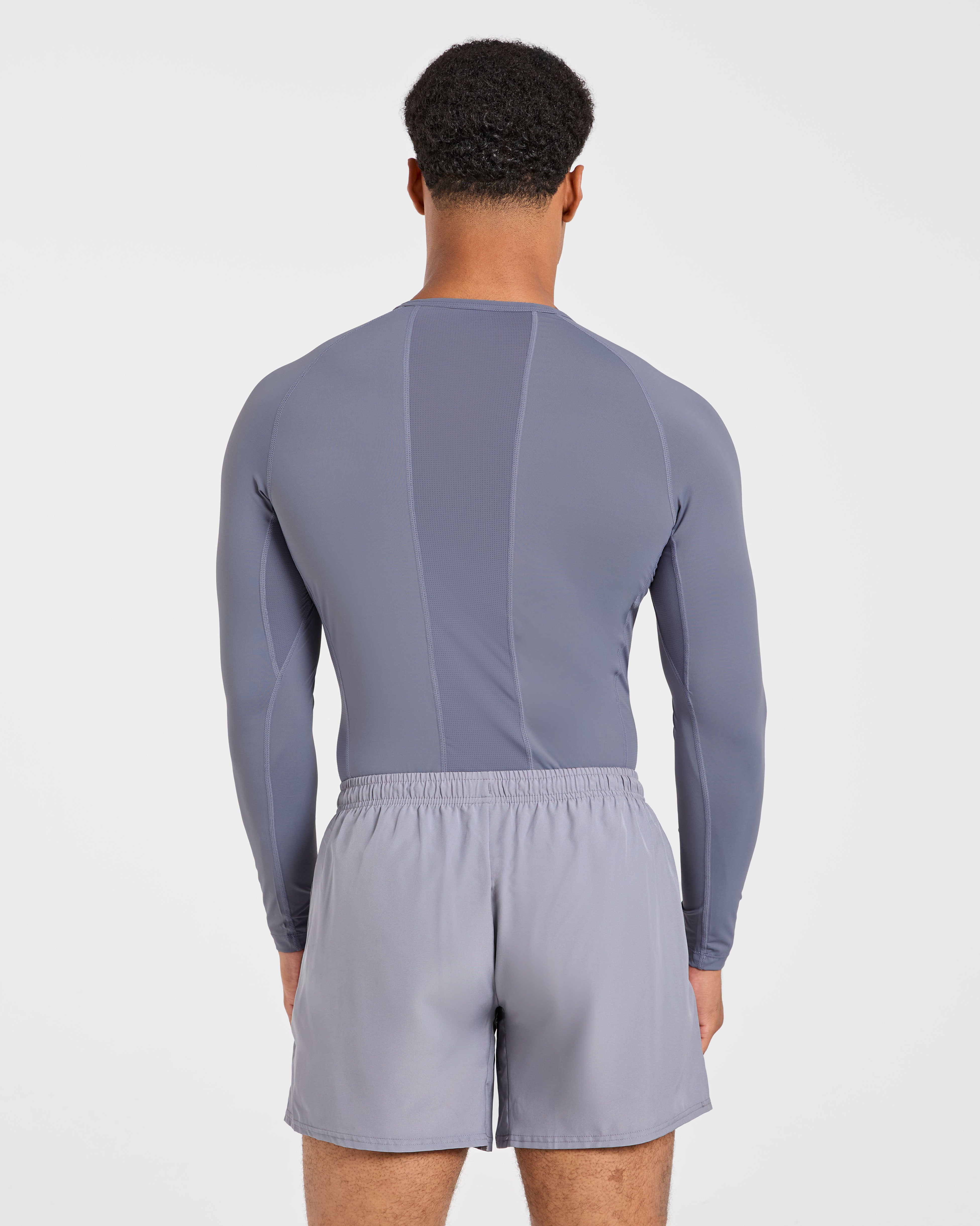 Compression Long Sleeve T Shirt - Slate Gris