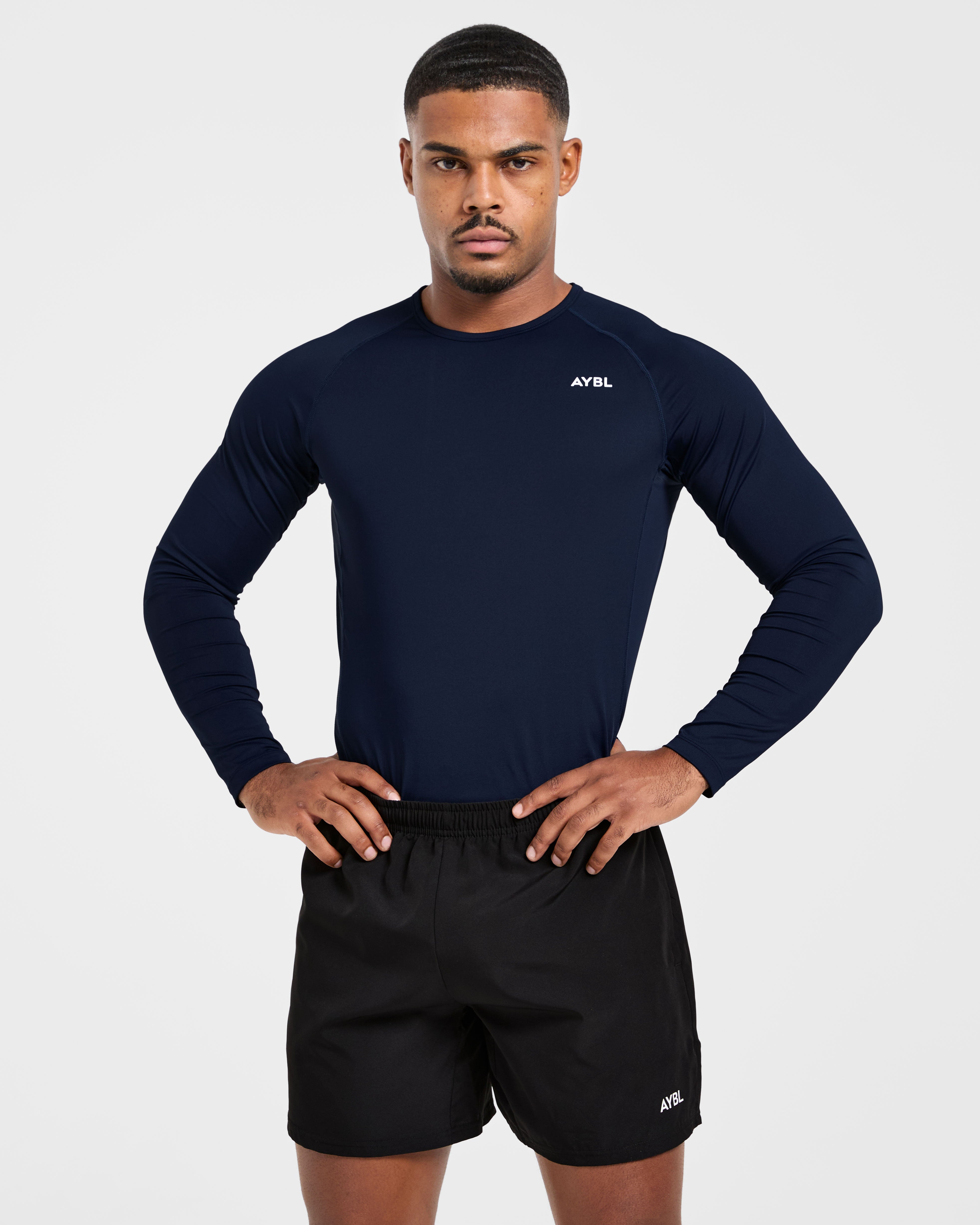 Compression Long Sleeve T Shirt - Navy