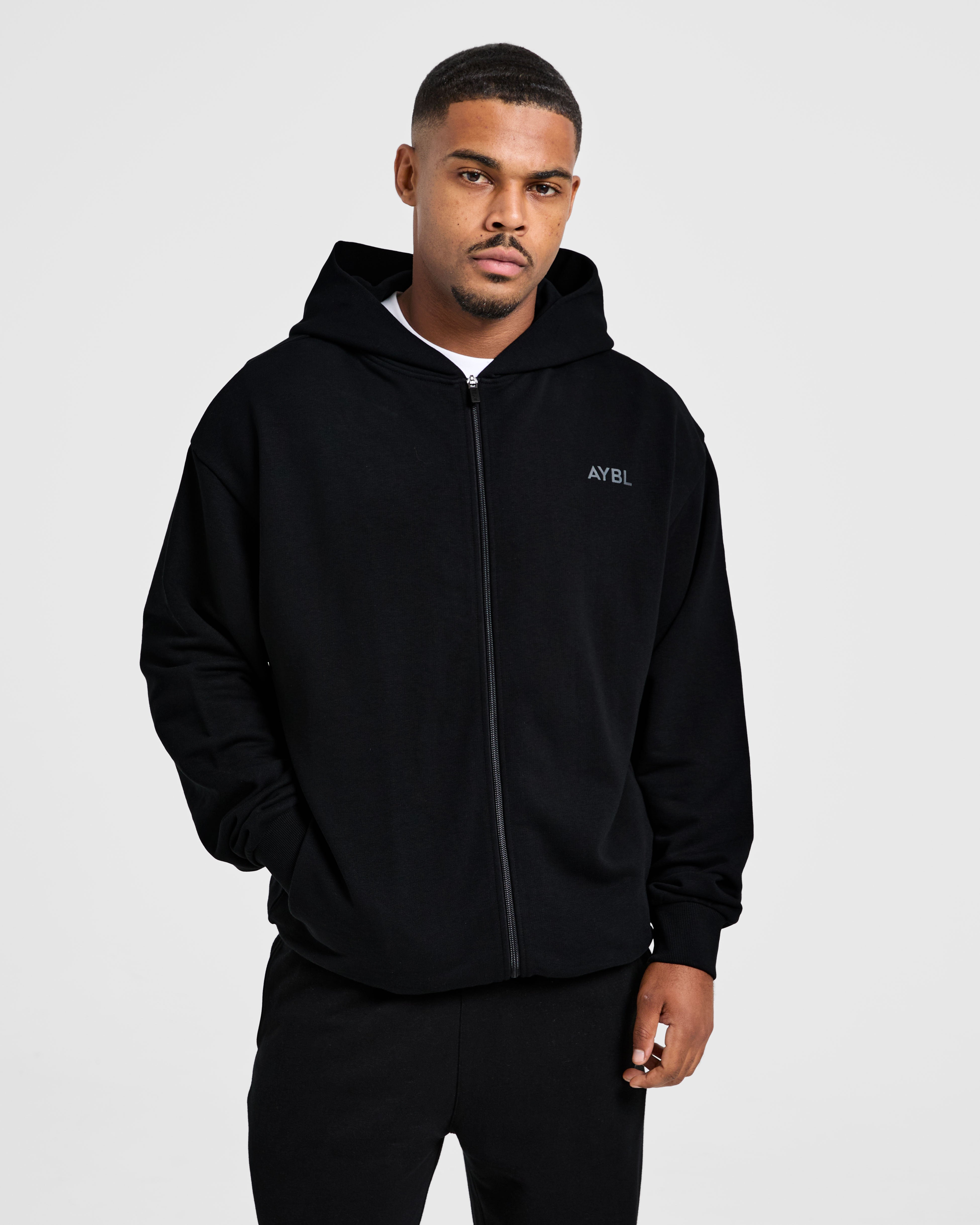 Craft Oversized Zip Up Hoodie - Noir