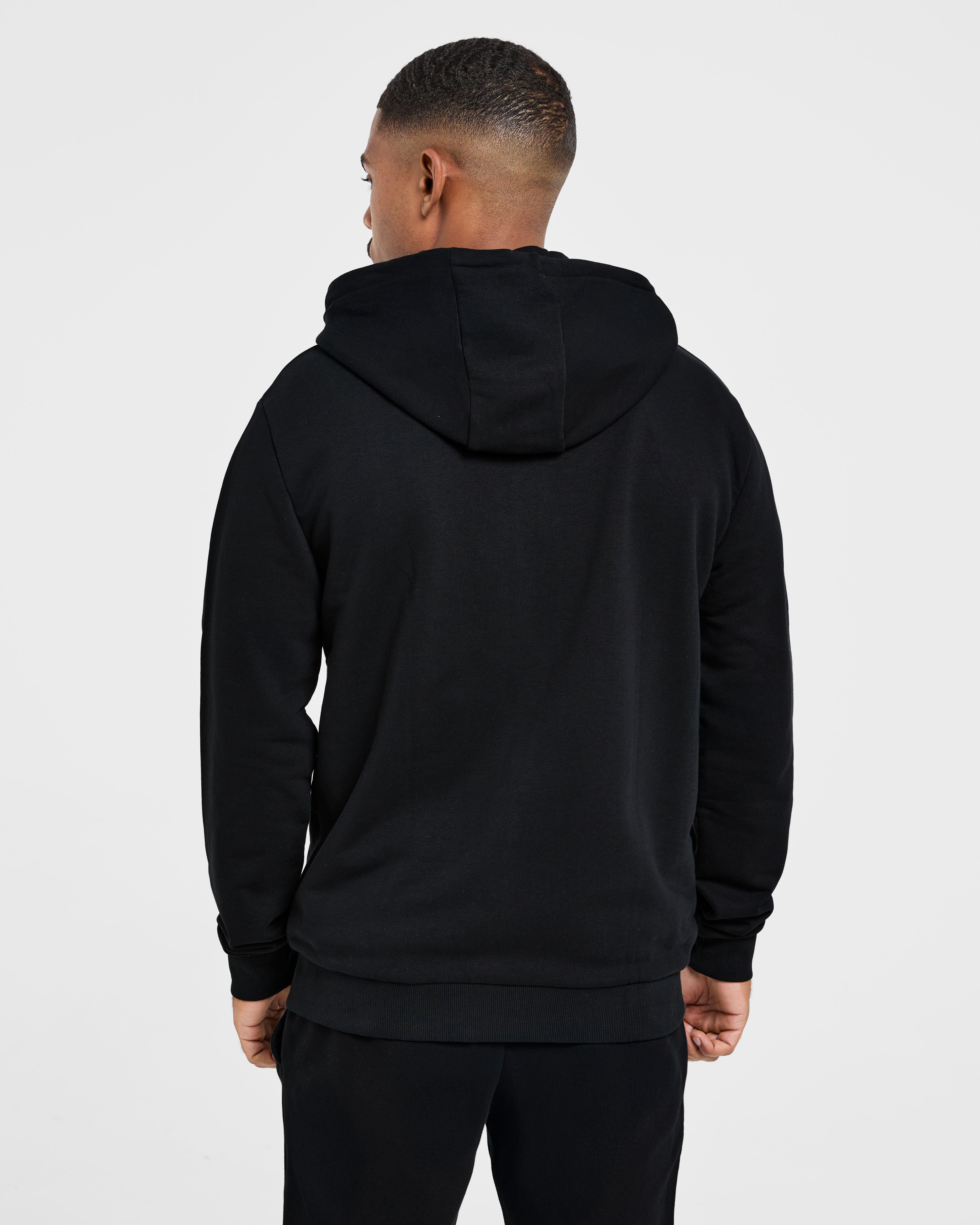 Essential Lightweight Zip Up Hoodie - Noir
