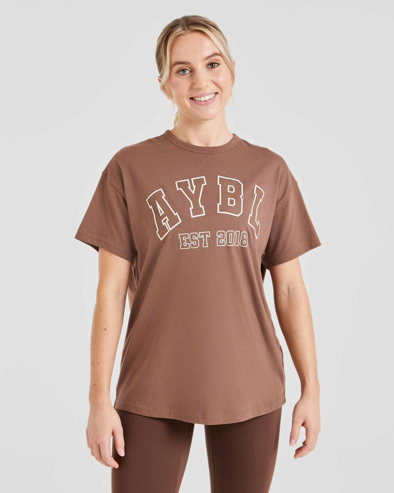 Varsity Oversized T Shirt - Marron