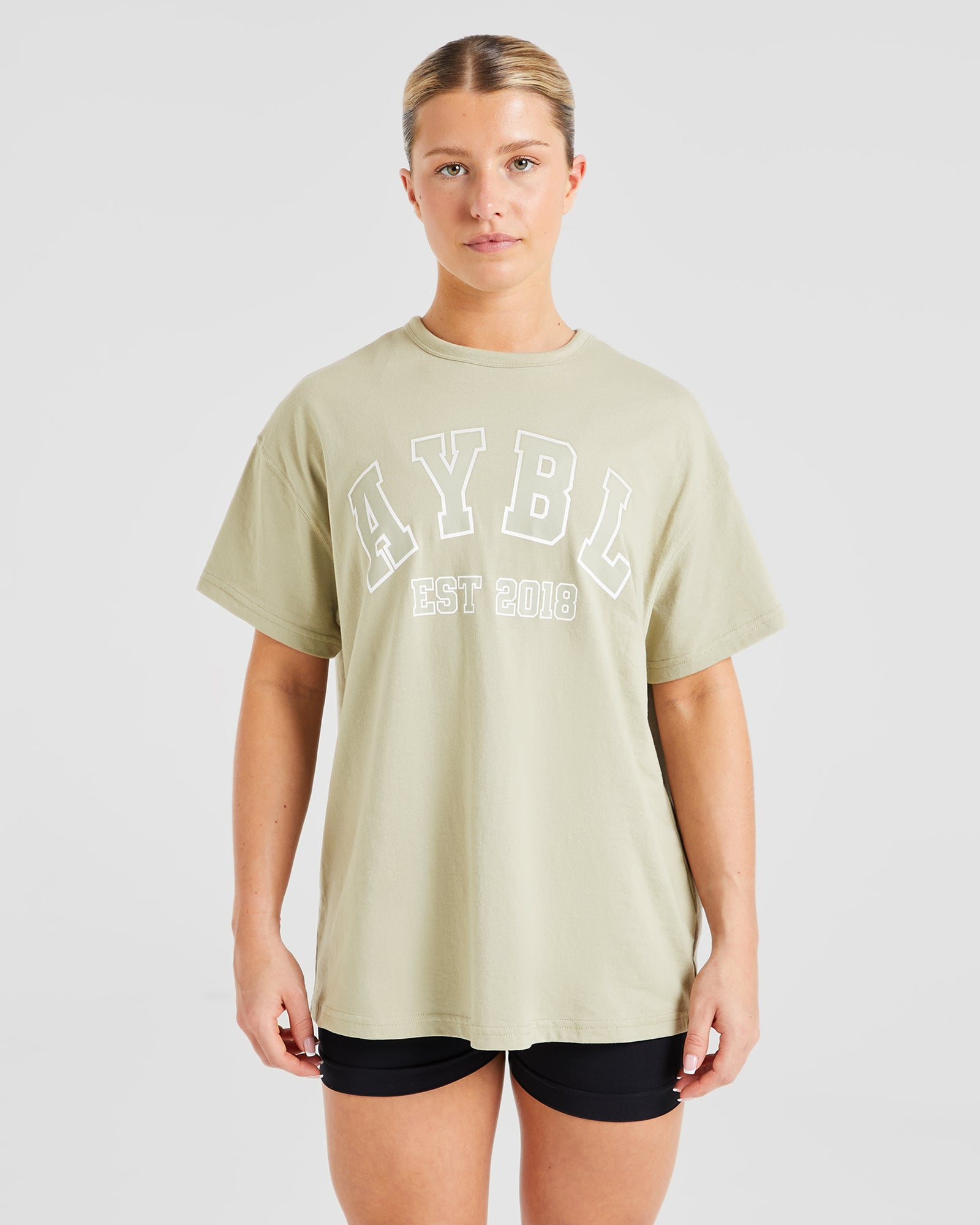 Varsity Oversized T Shirt - Olive Vert