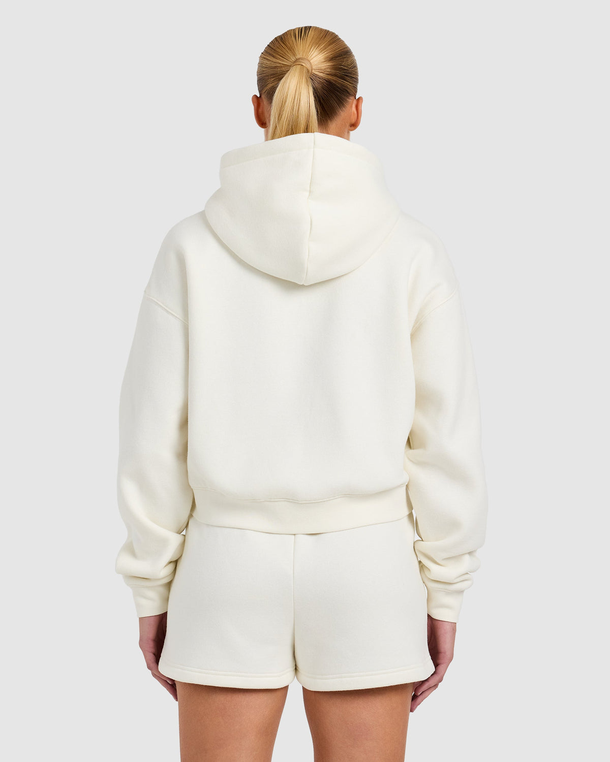 Varsity 2.0 Boxy Zip Up Hoodie - Off Blanc