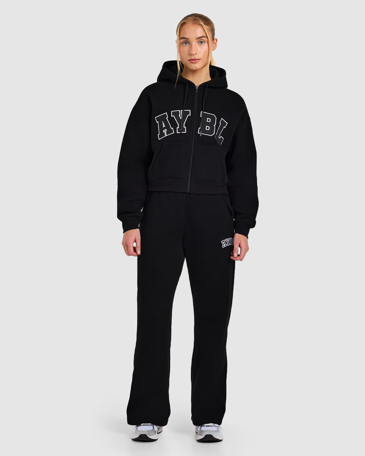 Varsity 2.0 Boxy Zip Up Hoodie - Noir