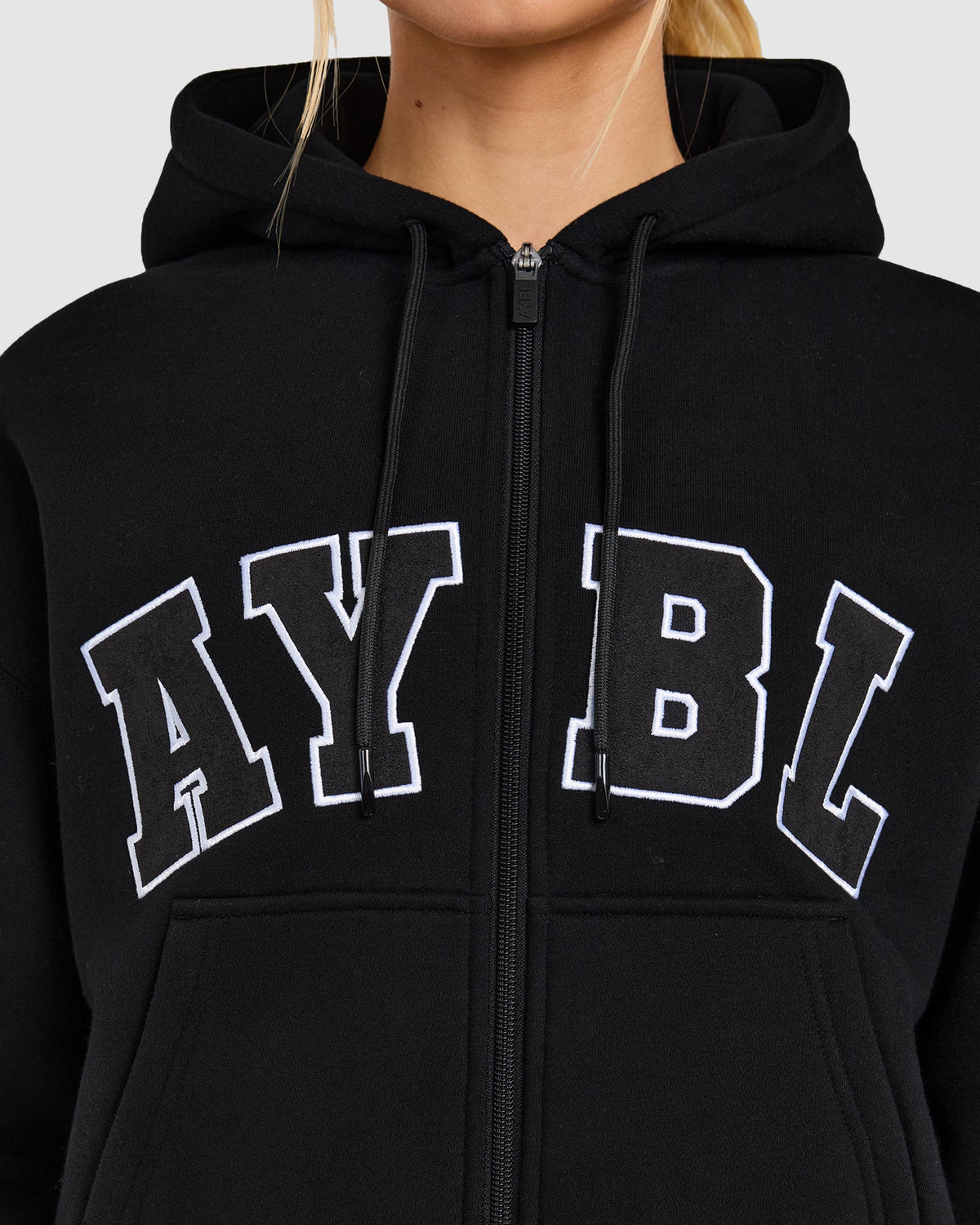 Varsity 2.0 Boxy Zip Up Hoodie - Noir