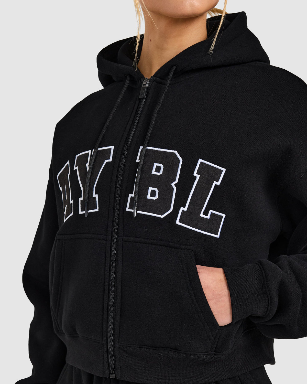 Varsity 2.0 Boxy Zip Up Hoodie - Noir