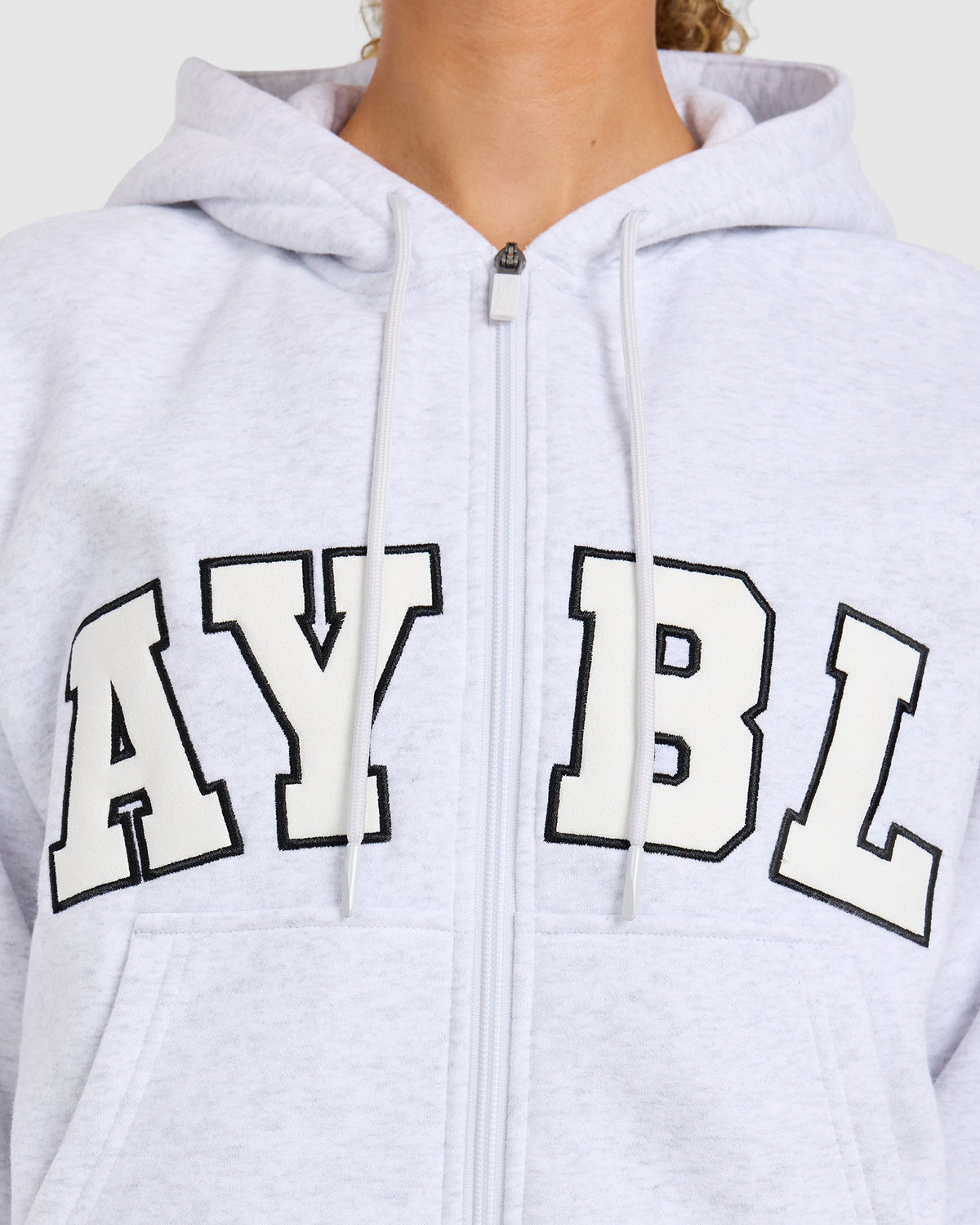 Varsity 2.0 Boxy Zip Up Hoodie - Heather Gris
