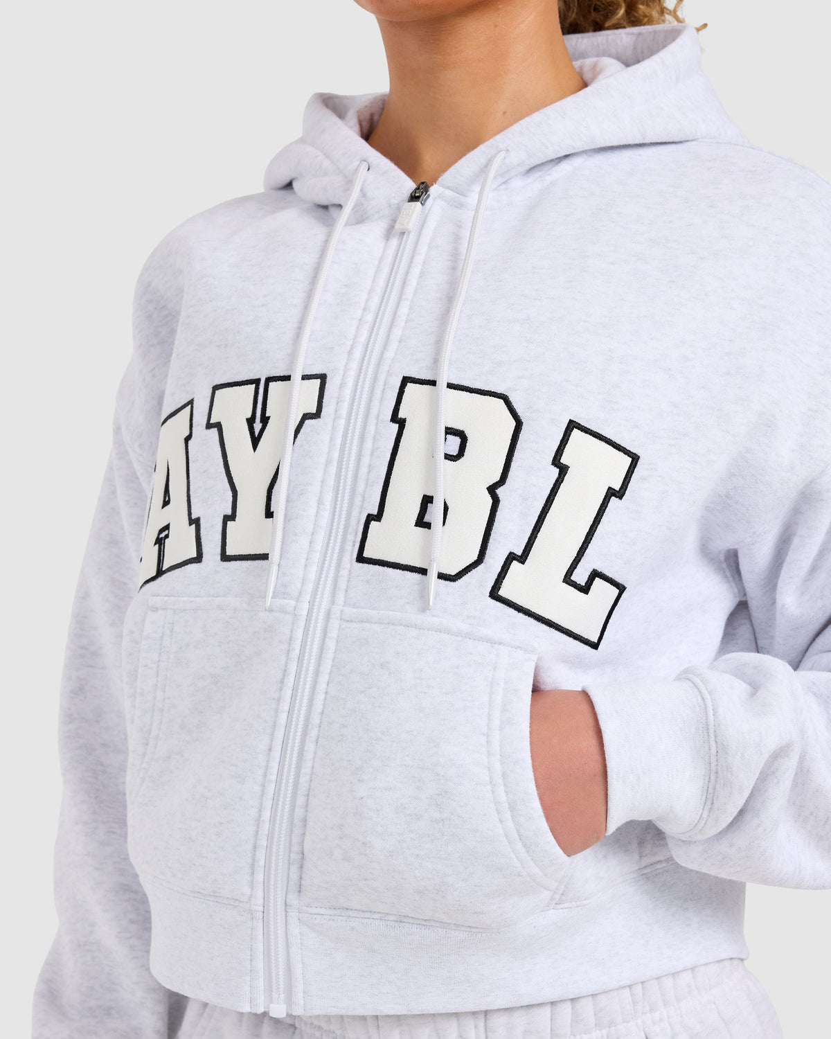 Varsity 2.0 Boxy Zip Up Hoodie - Heather Gris