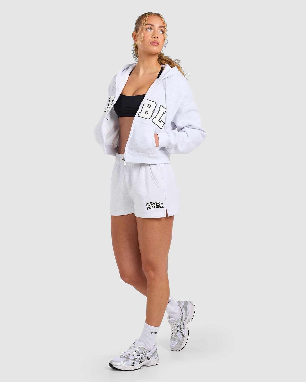 Varsity 2.0 Boxy Zip Up Hoodie - Heather Gris