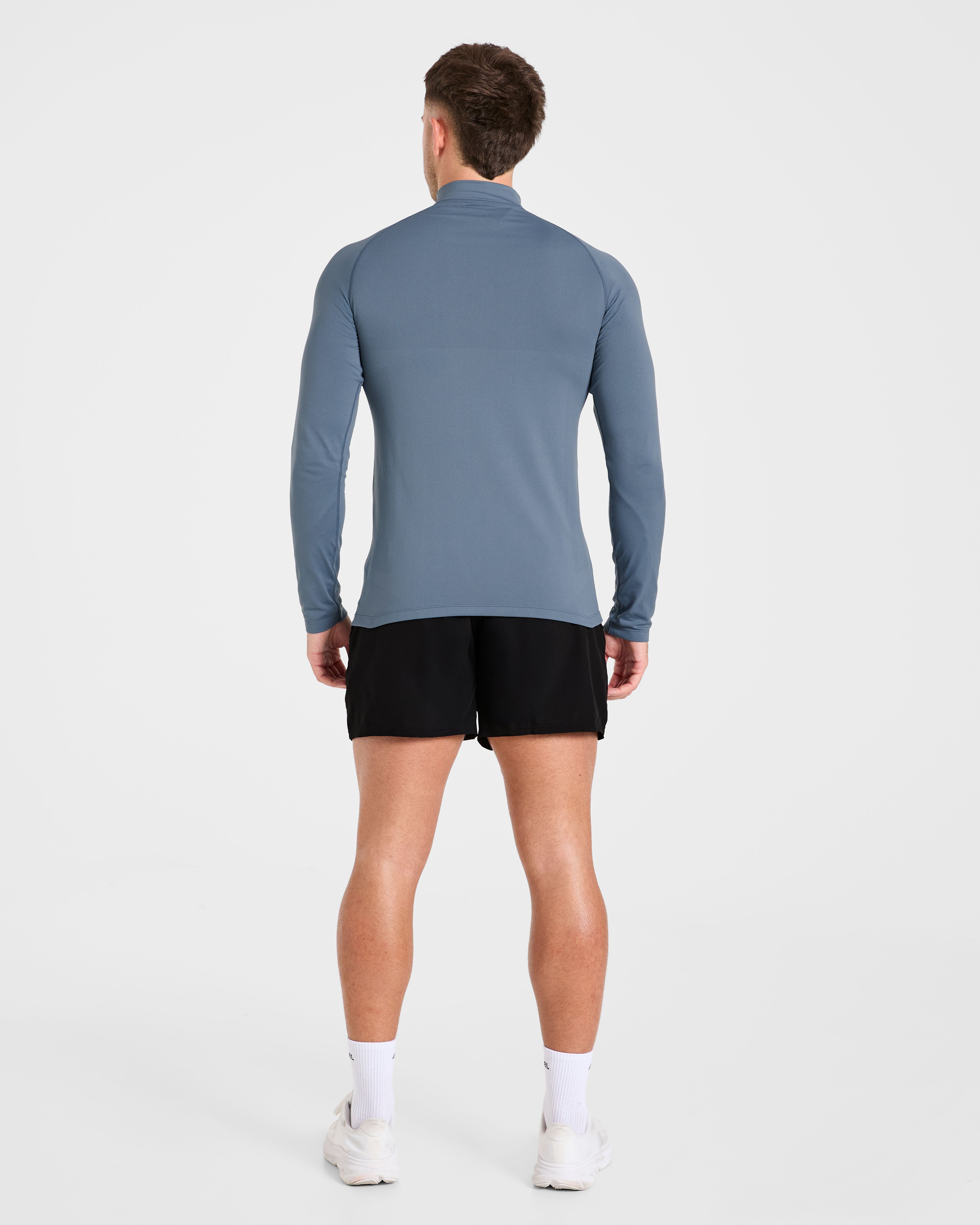 Essential Seamless 1/4 Zip Pullover  - Slate Bleu