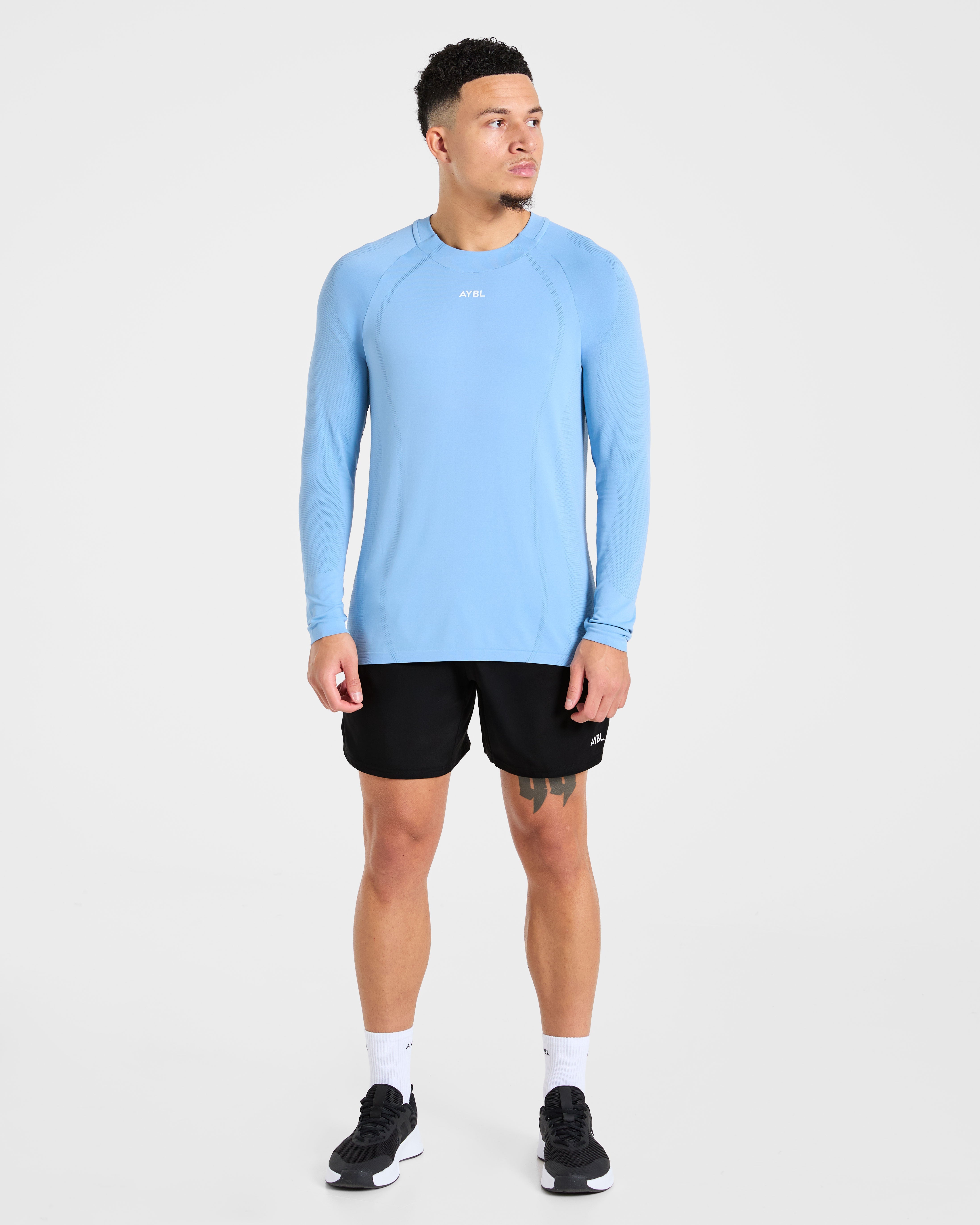 Attain Seamless Long Sleeve T Shirt - Sports Bleu