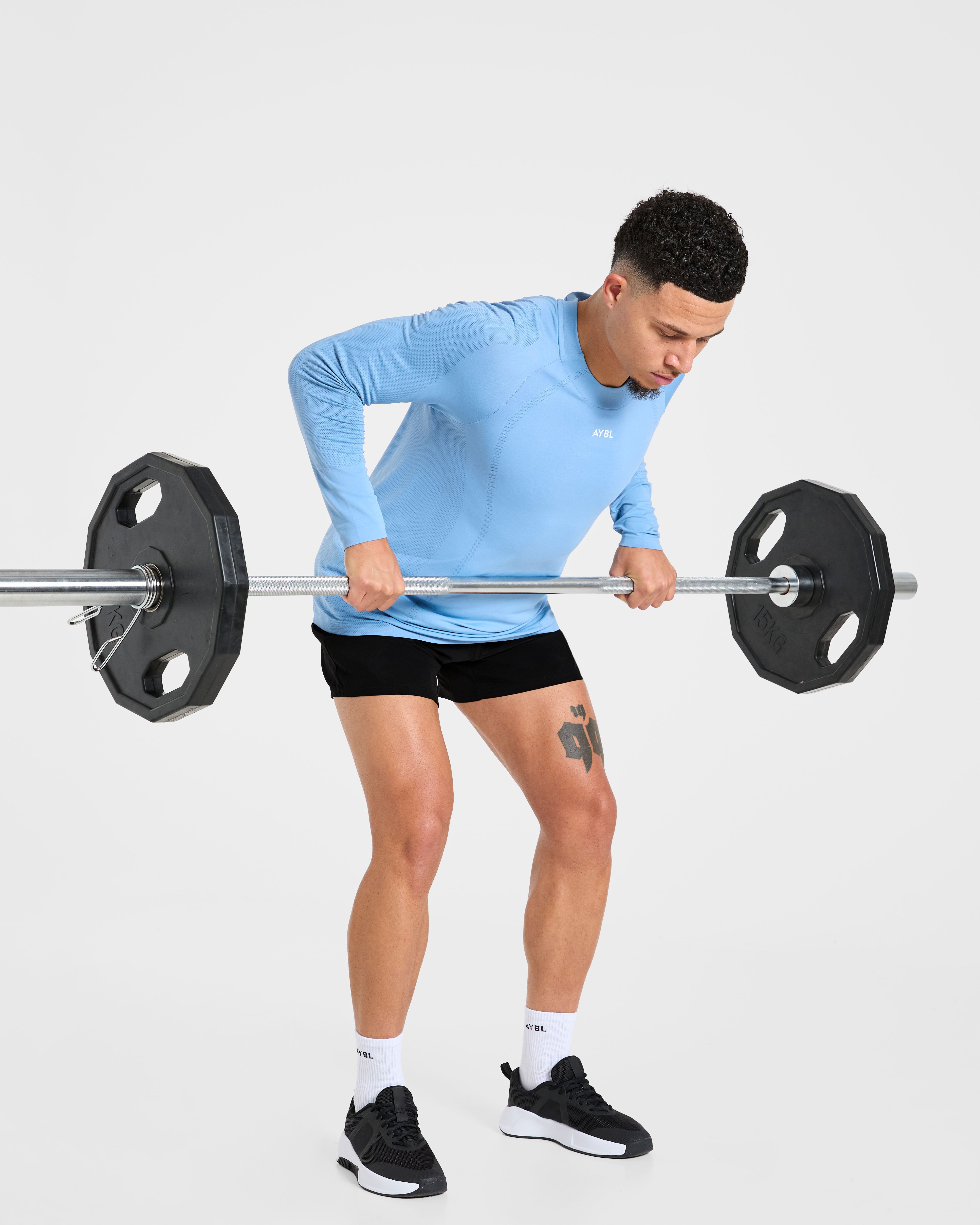 Attain Seamless Long Sleeve T Shirt - Sports Bleu
