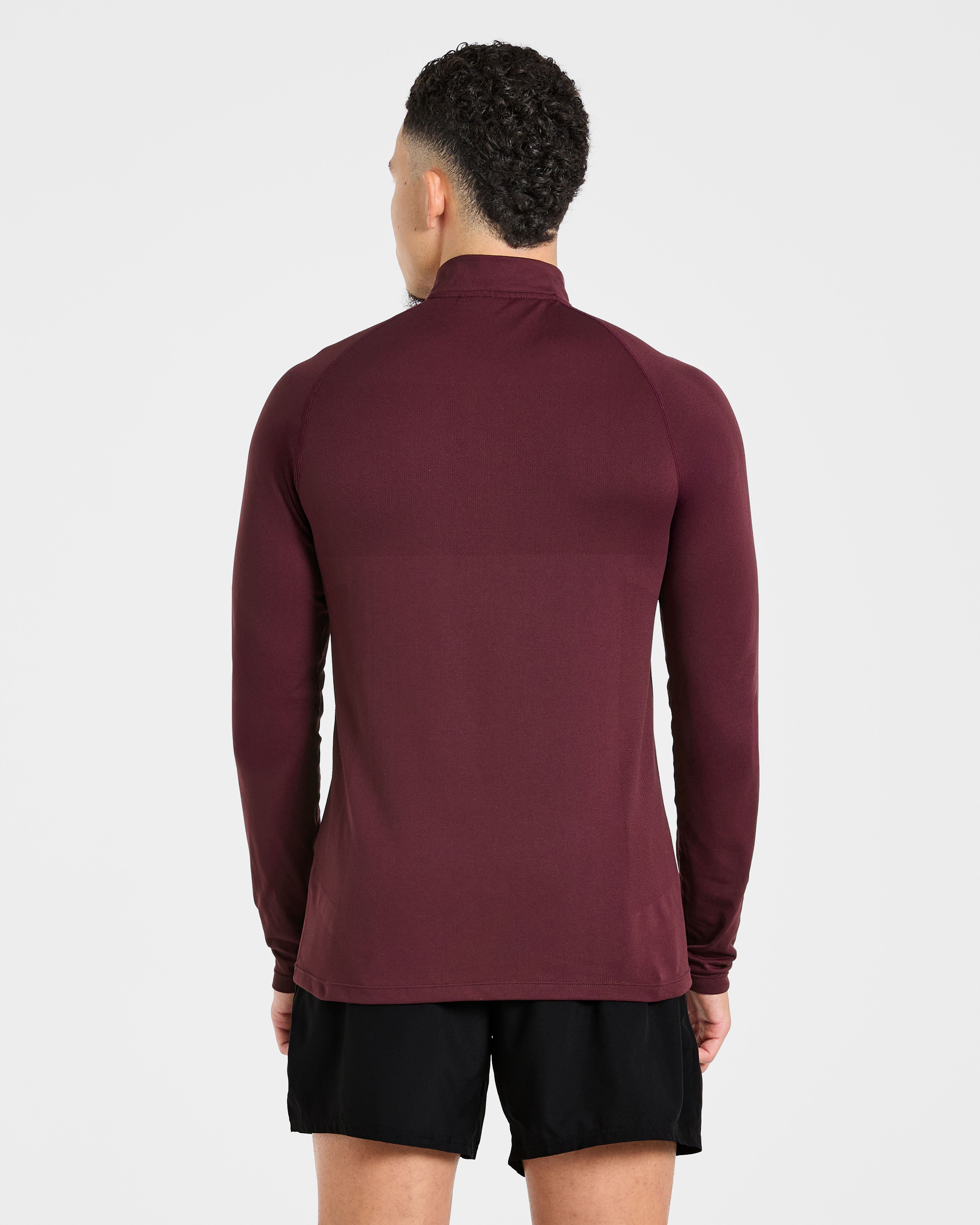 Essential Seamless 1/4 Zip Pullover  - Dusty Plum