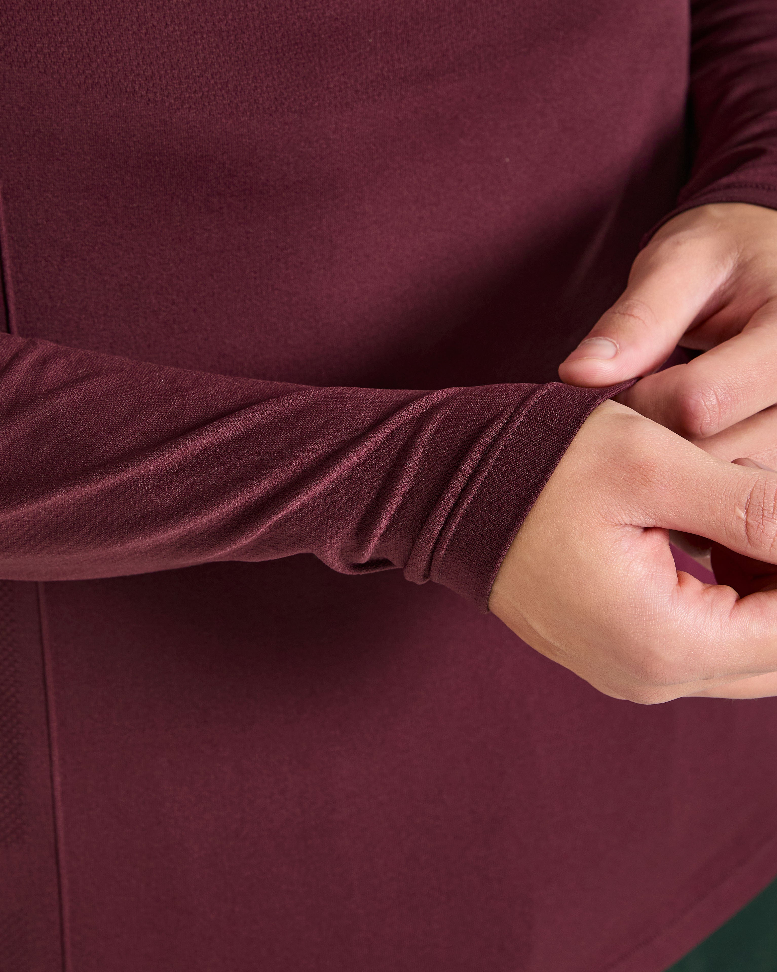 Essential Seamless 1/4 Zip Pullover  - Dusty Plum