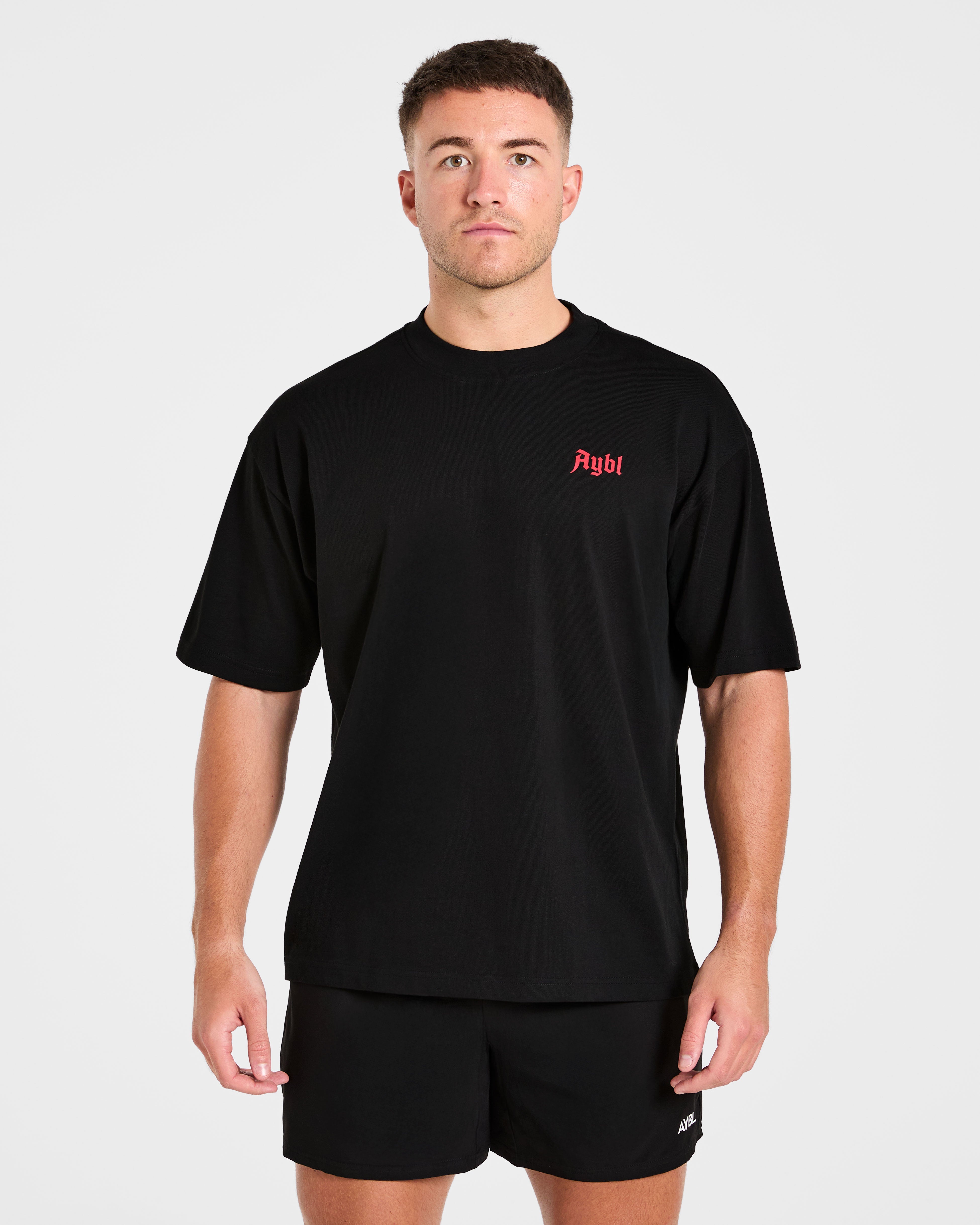 Built for Lifters Oversized T Shirt - Noir/Rouge