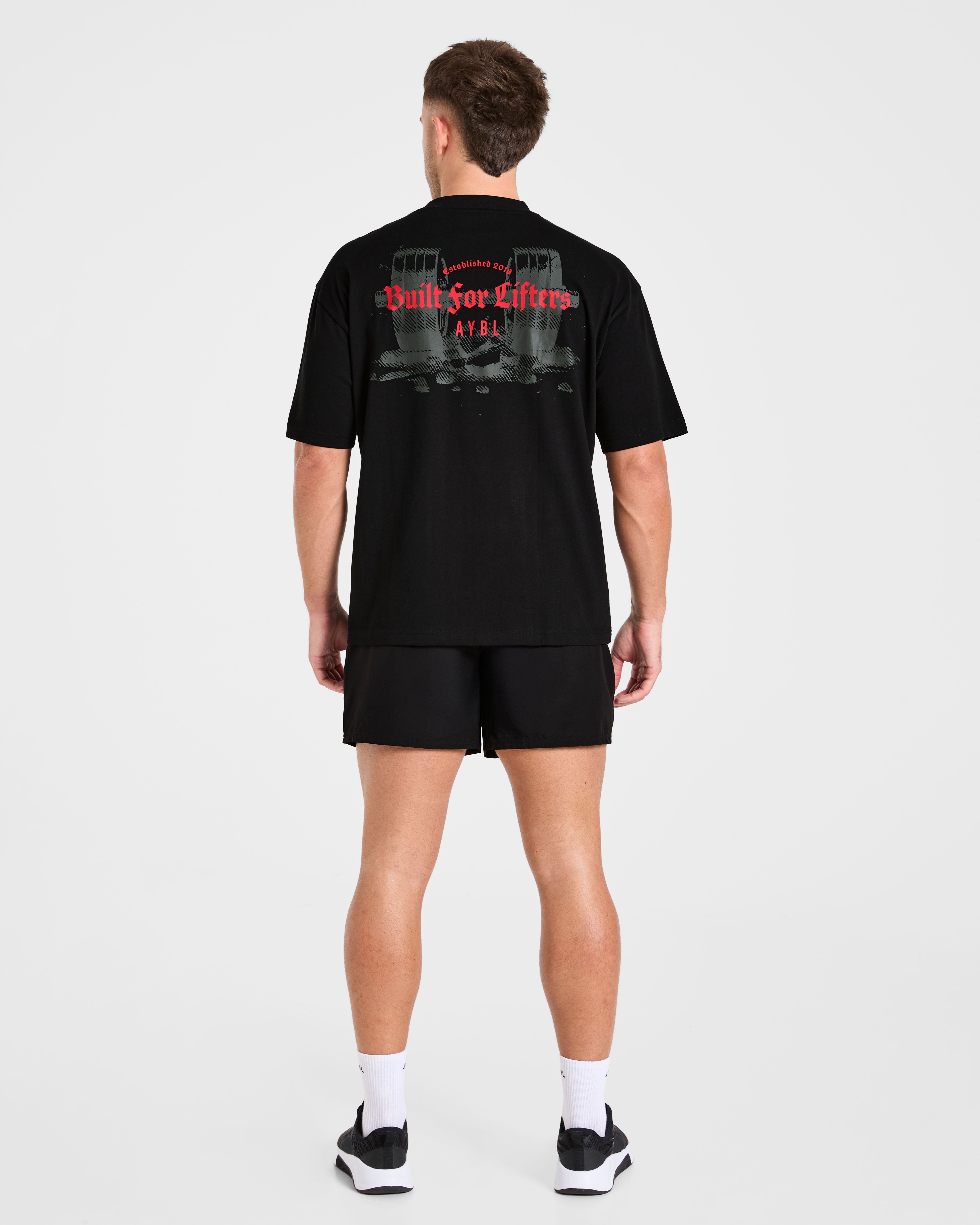 Built for Lifters Oversized T Shirt - Noir/Rouge