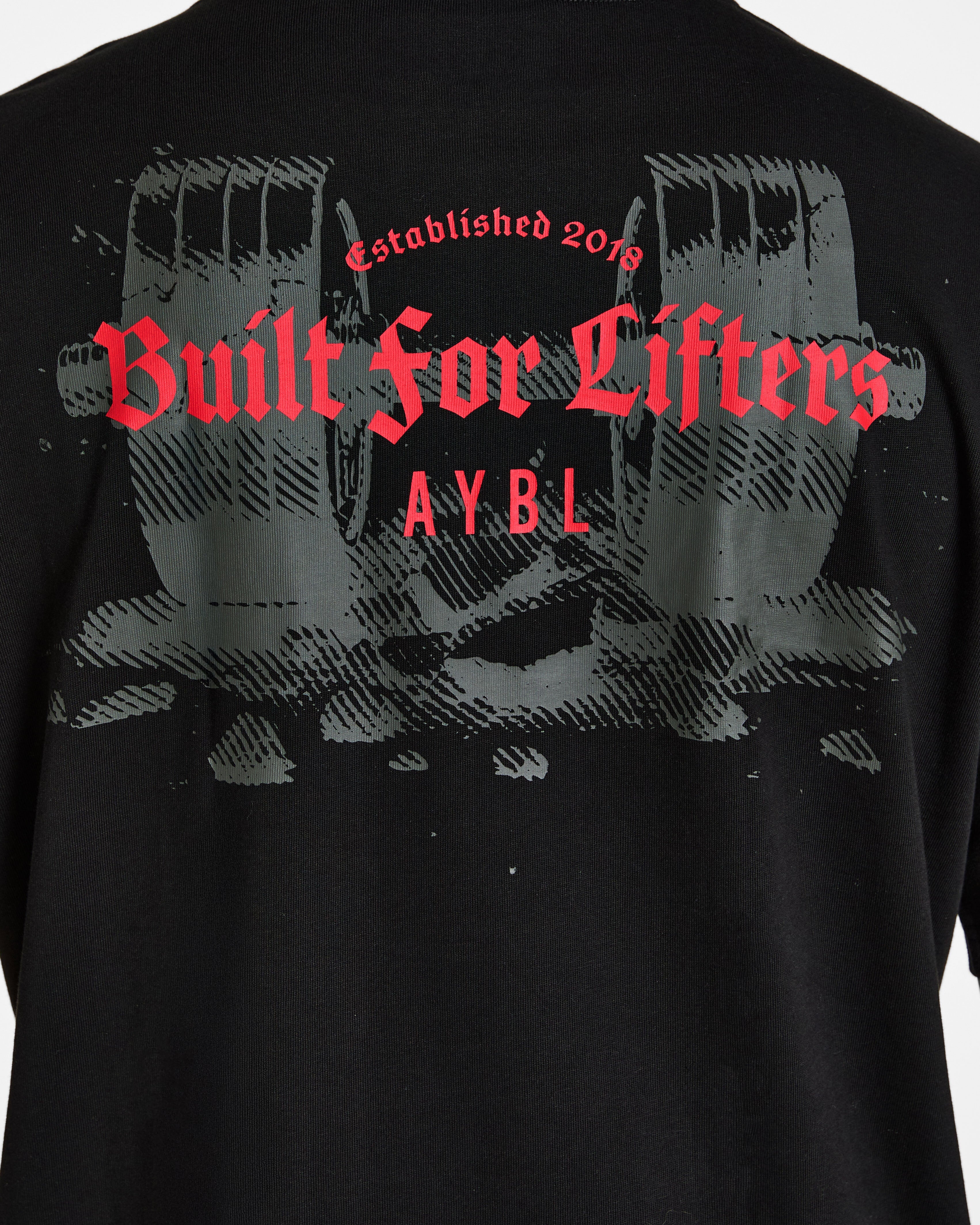 Built for Lifters Oversized T Shirt - Noir/Rouge