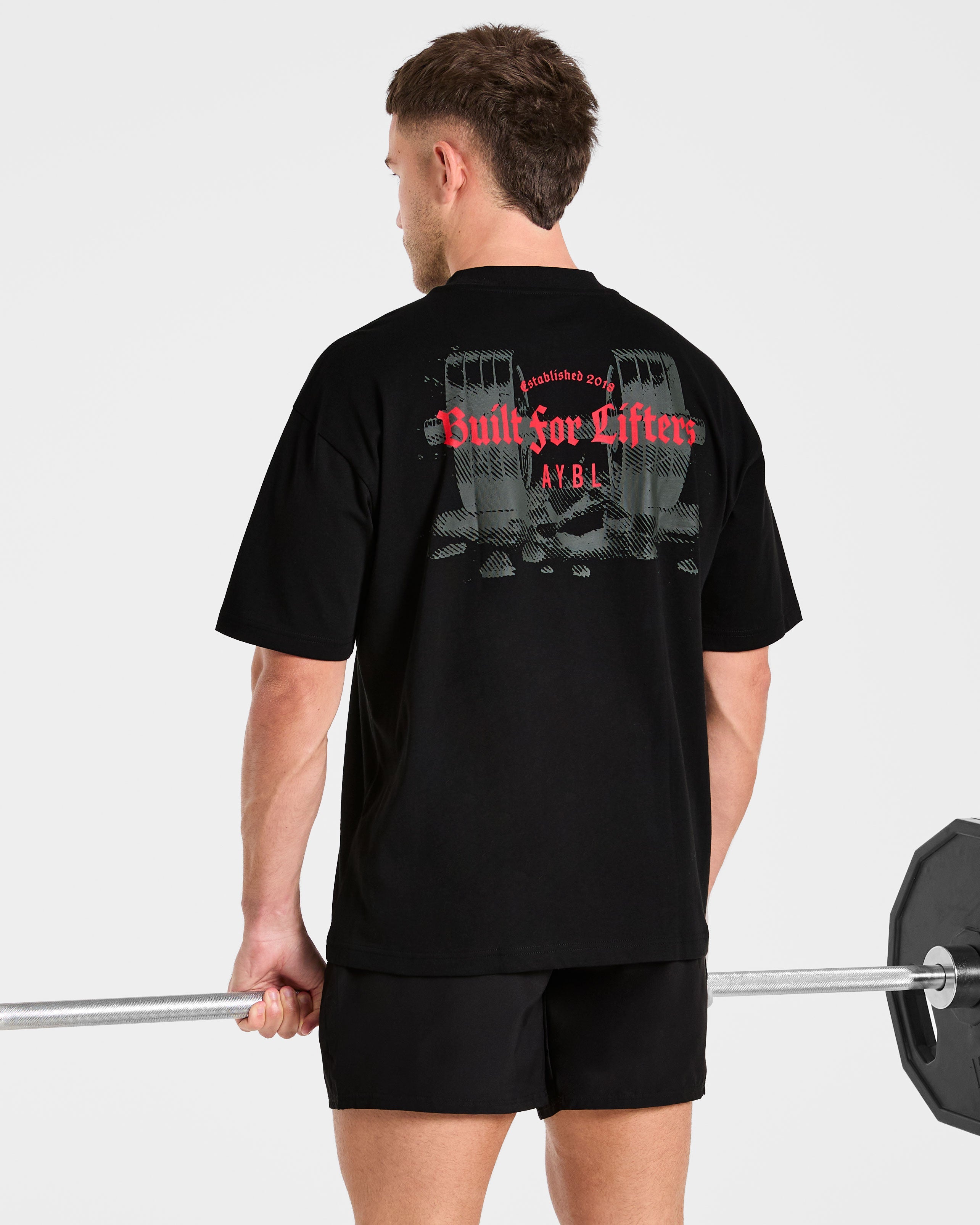 Built for Lifters Oversized T Shirt - Noir/Rouge