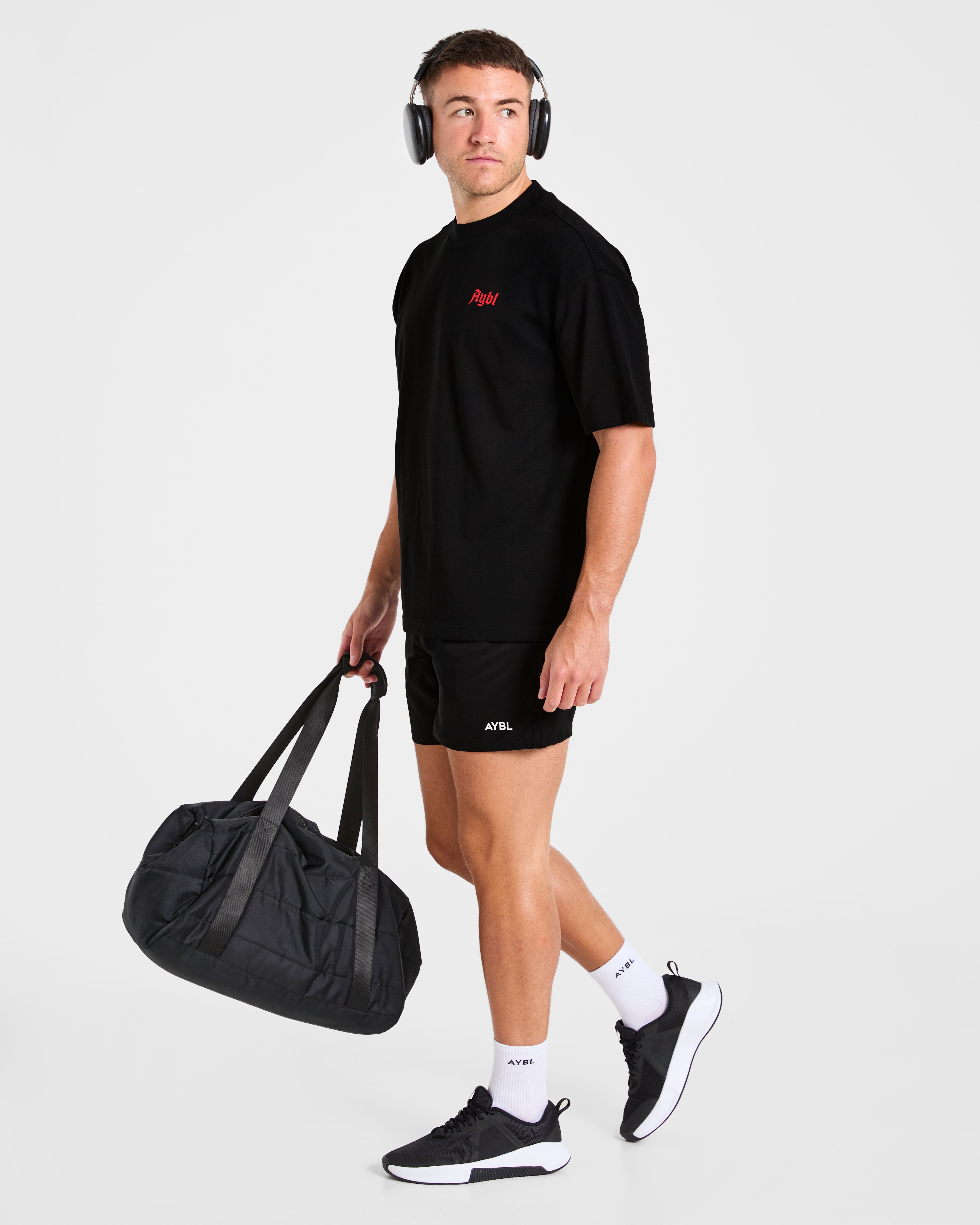 Built for Lifters Oversized T Shirt - Noir/Rouge
