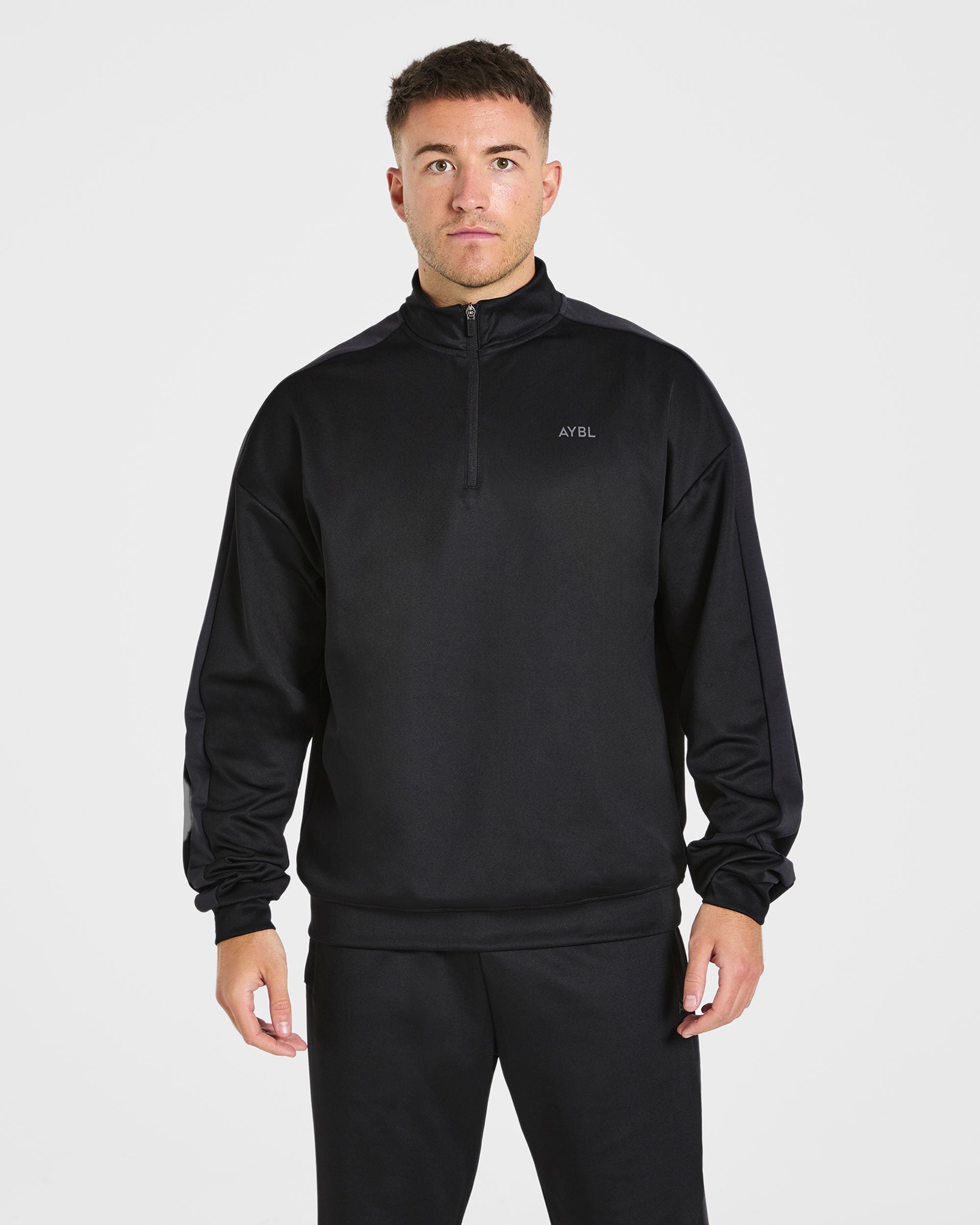 Classic Track 1/4 Zip Pullover - Noir/Charcoal