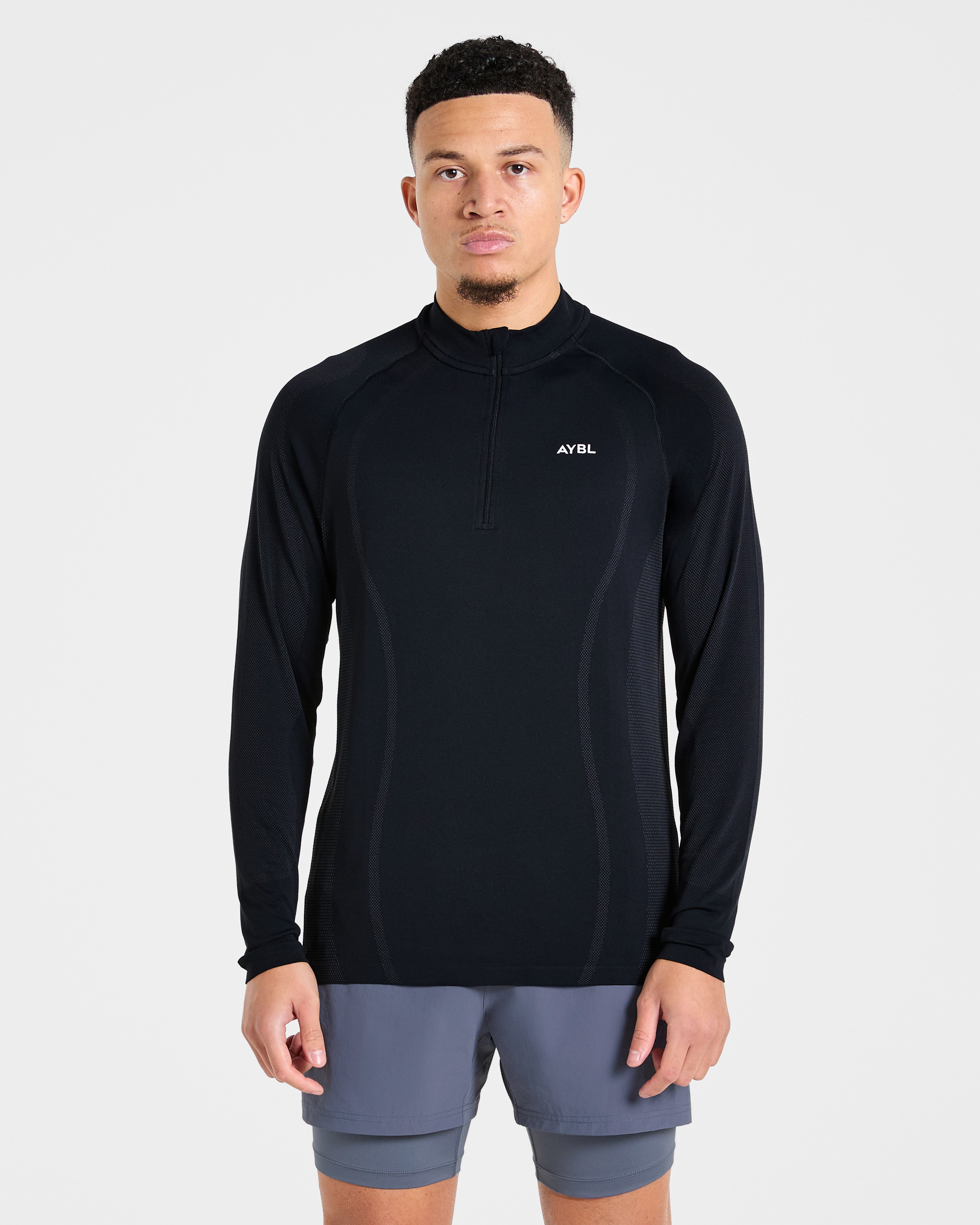 Attain Seamless 1/2 Zip Pullover - Noir
