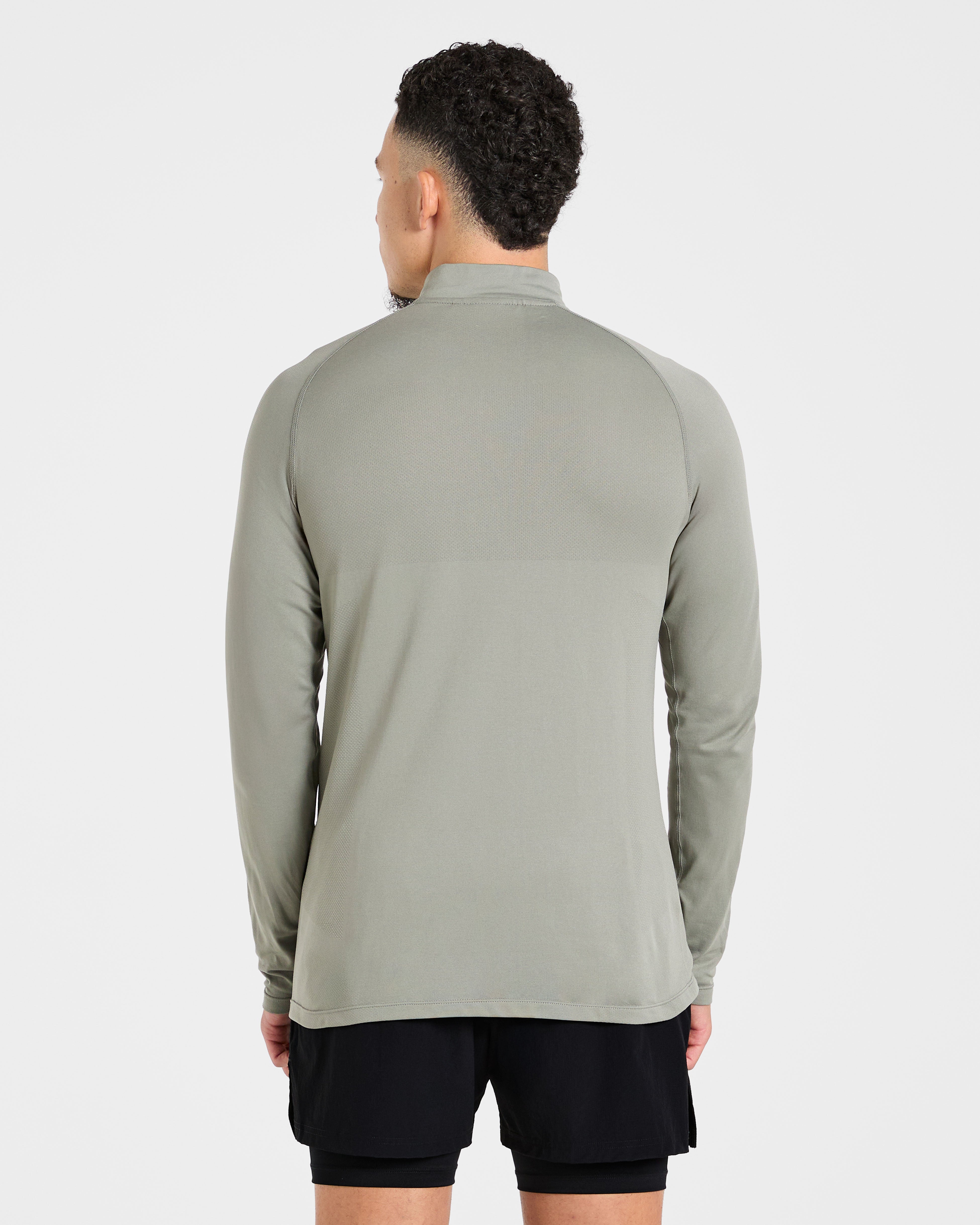 Essential Seamless 1/4 Zip Pullover  - Olive