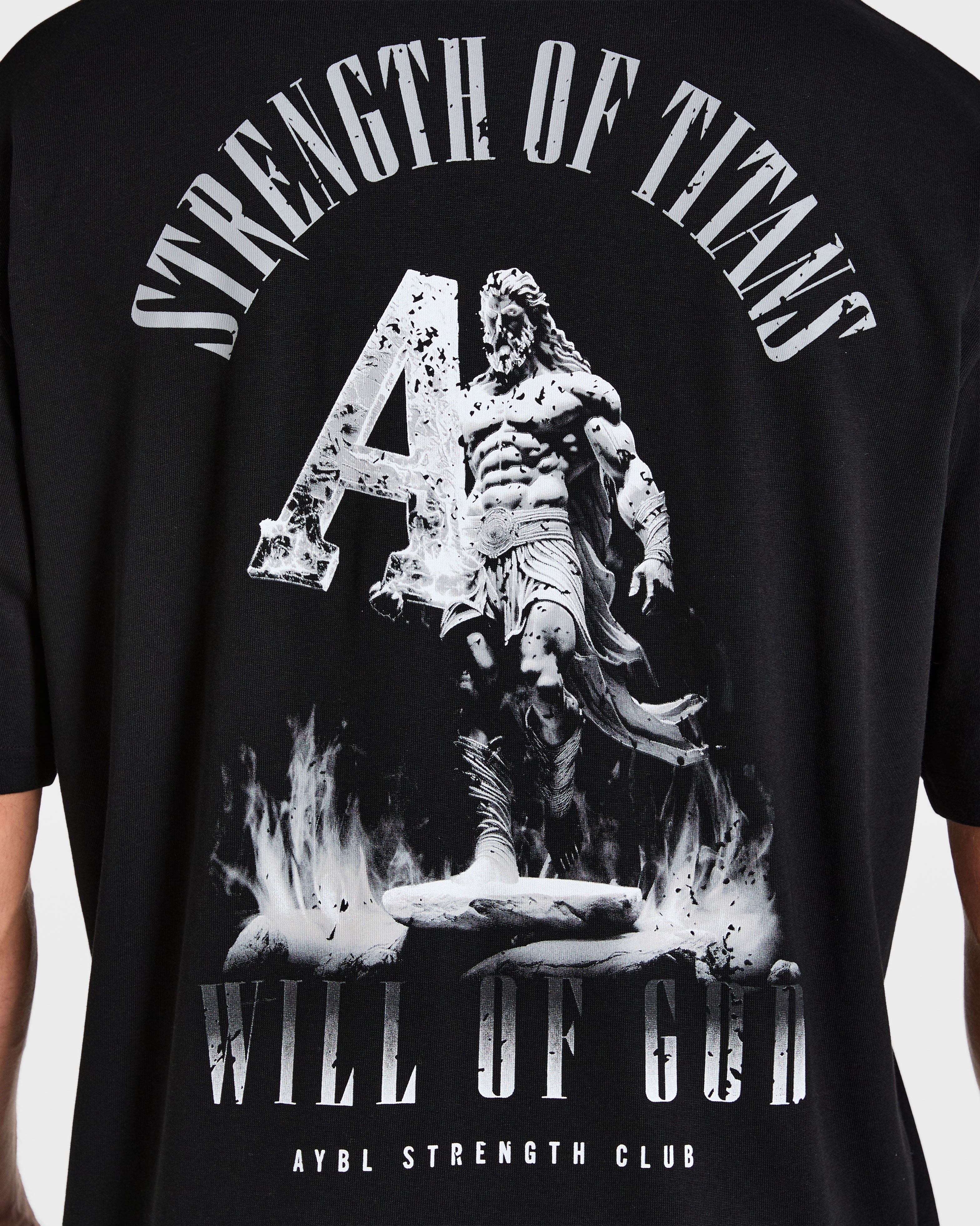 Strength Of Titans Oversized T Shirt - Noir