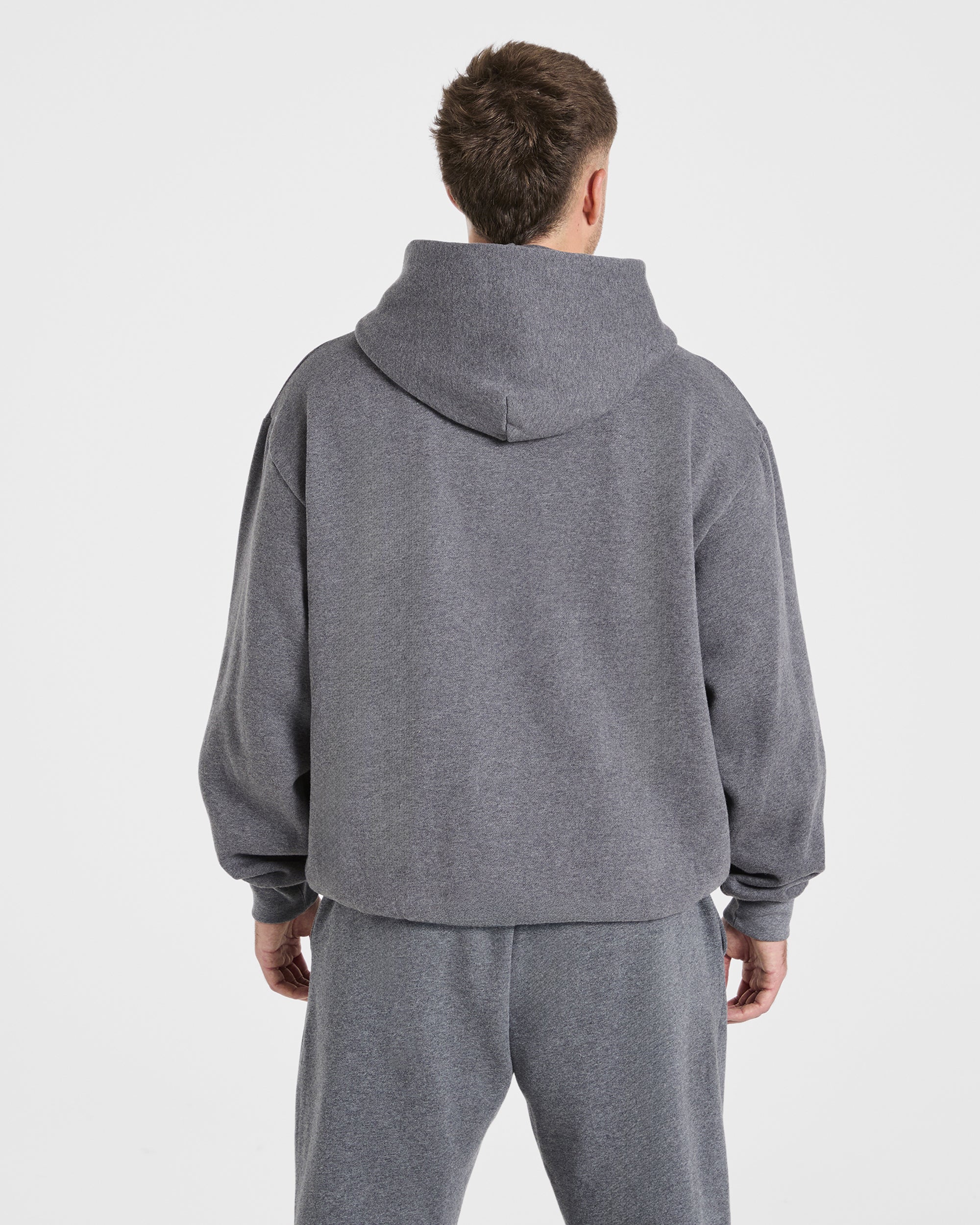 Essential Oversized Hoodie - Charcoal Marl